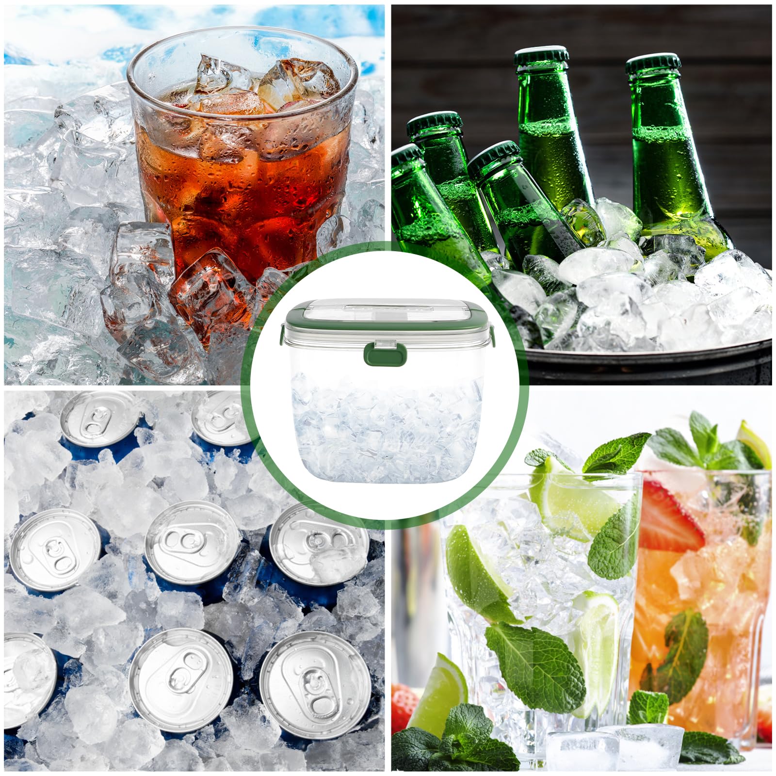 5L Insulated Ice Bucket with Lid & Tong - Portable Sealed Ice Container for Wine, Cocktails & Beverages | Perfect for Parties, BBQs, Camping & Home Bar Use