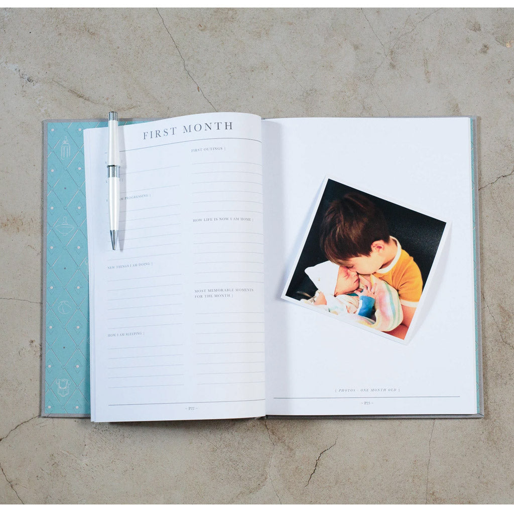 Write to Me Baby Journal - Grey | Memory Book for Newborn to 5 Years | Perfect Baby Shower Gift & First Year Keepsake