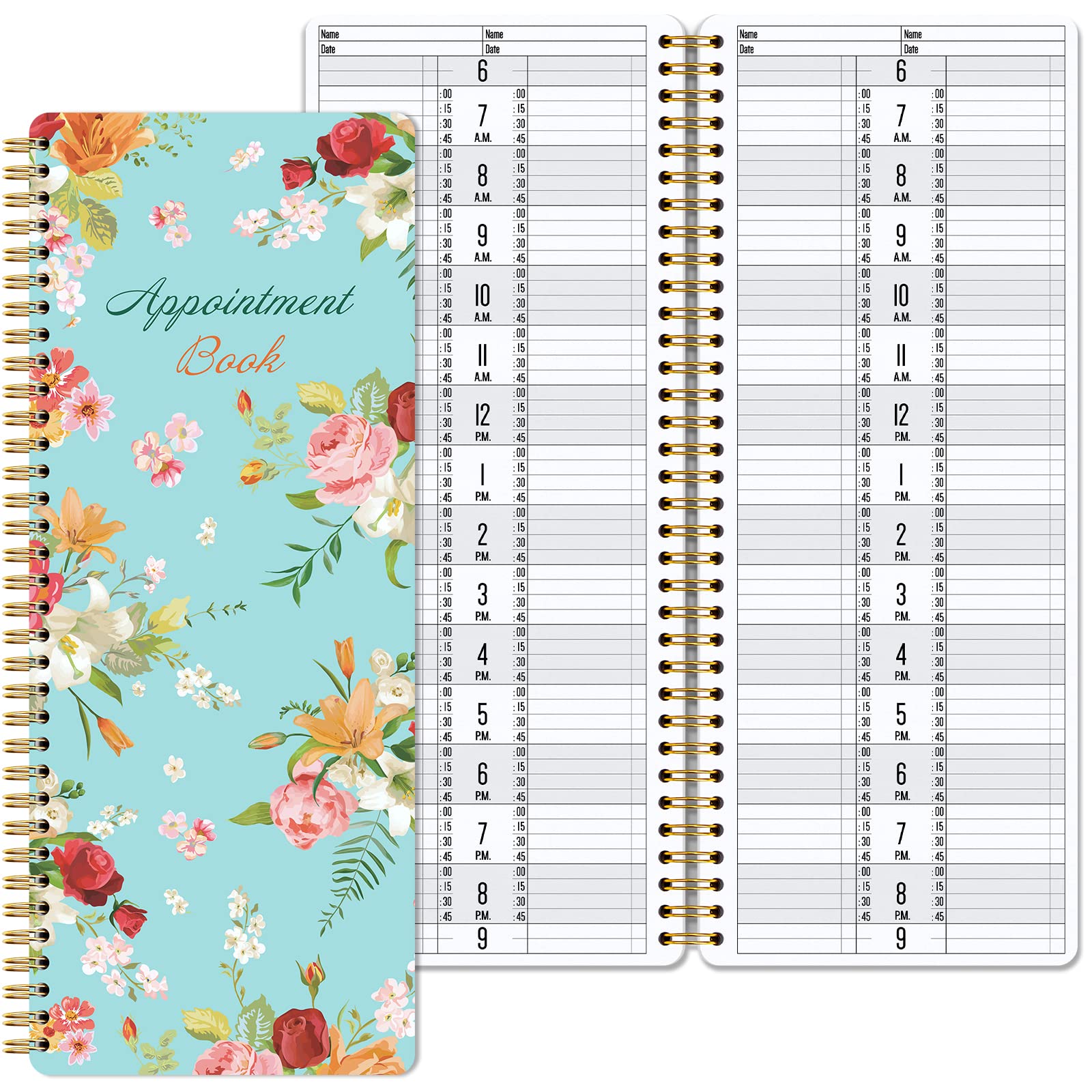 2025 Salon Appointment Book Undated - Daily & Hourly Planner with 15 Minute Intervals, Professional Schedule Organizer for College, Office, Home - Green | Perfect for Stylists, Receptionists & Personal Time Management