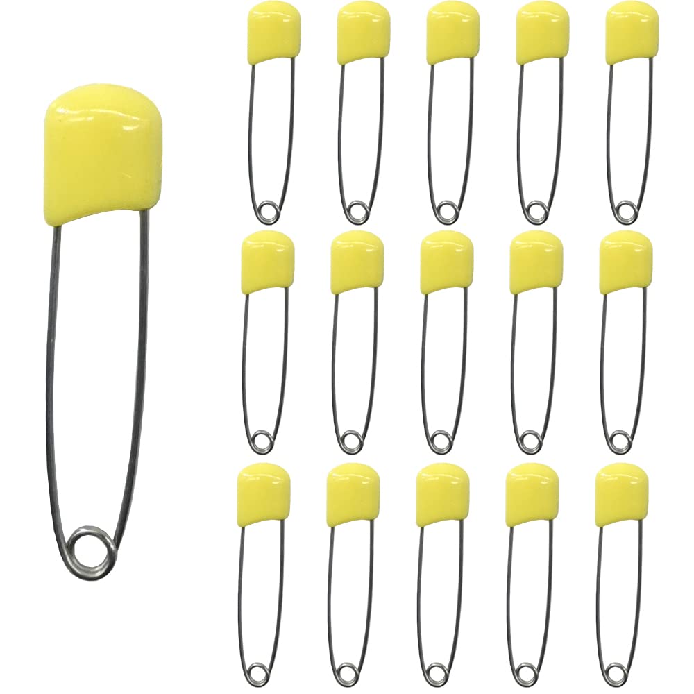 50 Pcs Plastic Head Diaper Pins with Safe Lock - Baby Nappy Safety Pins for Cloth Diapers