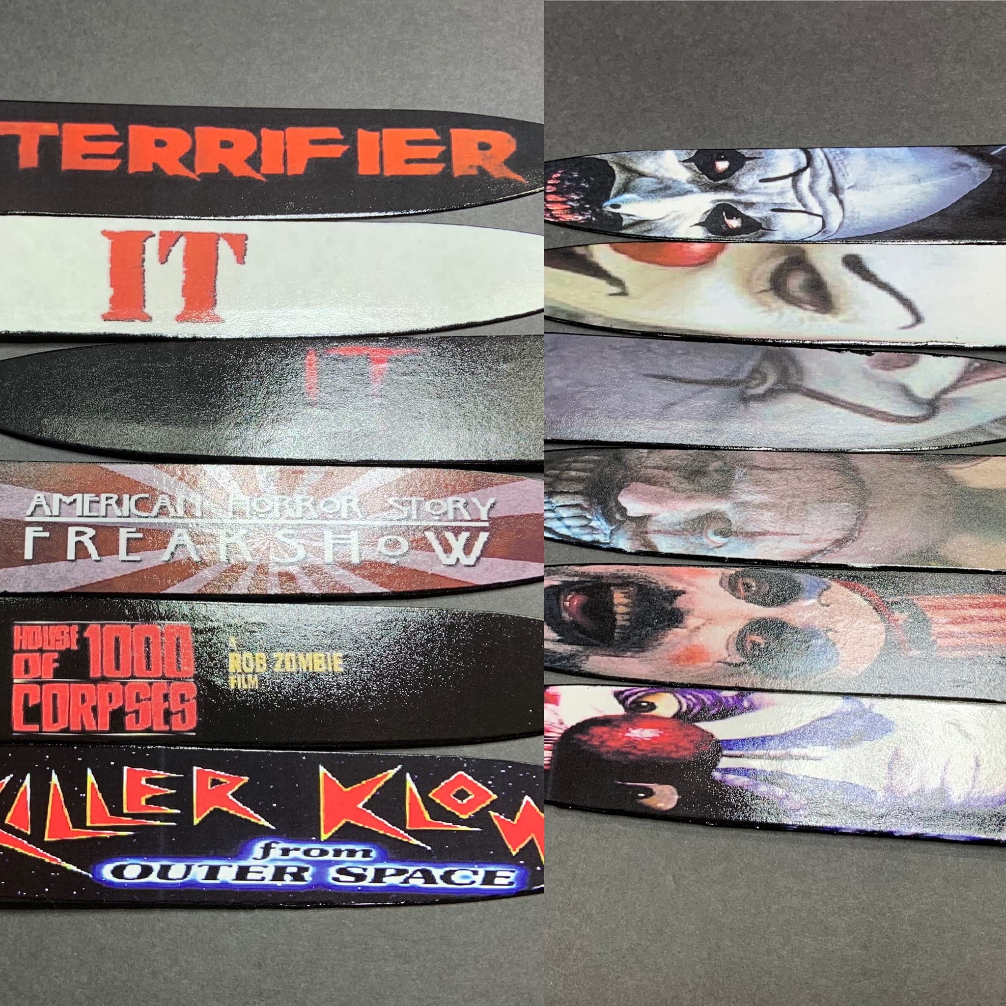 Scary Clown Horror Themed 6-Piece Kitchen Knife Set with Sublimated Stand - Perfect for Halloween Parties, Horror Enthusiasts & Themed Cooking