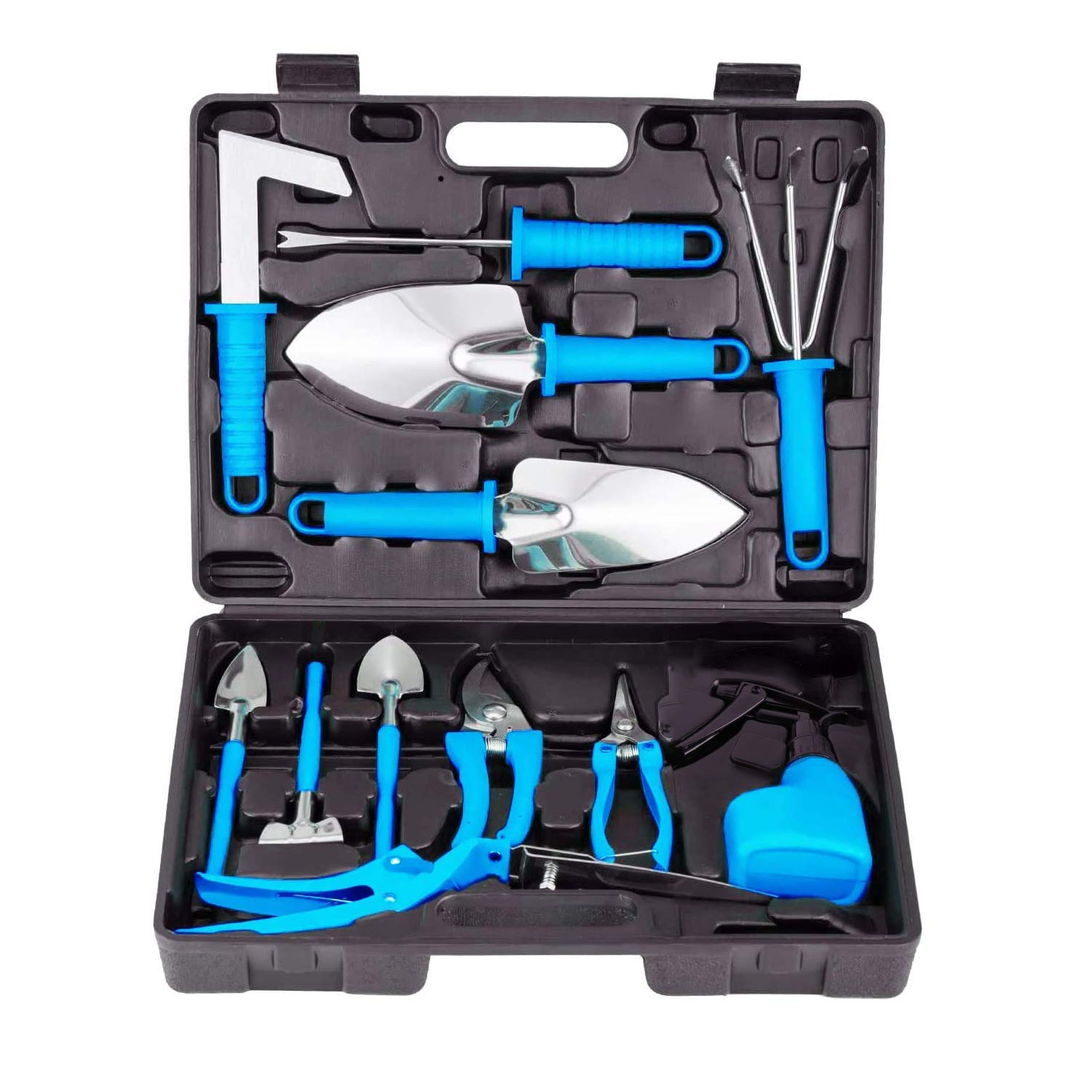 BNCHI 10-Piece Stainless Steel Garden Tools Set with Carrying Case - Perfect Gardening Gift for Women & Men (Navy Blue) - Ideal for Planting, Weeding, and Outdoor Gardening Activities