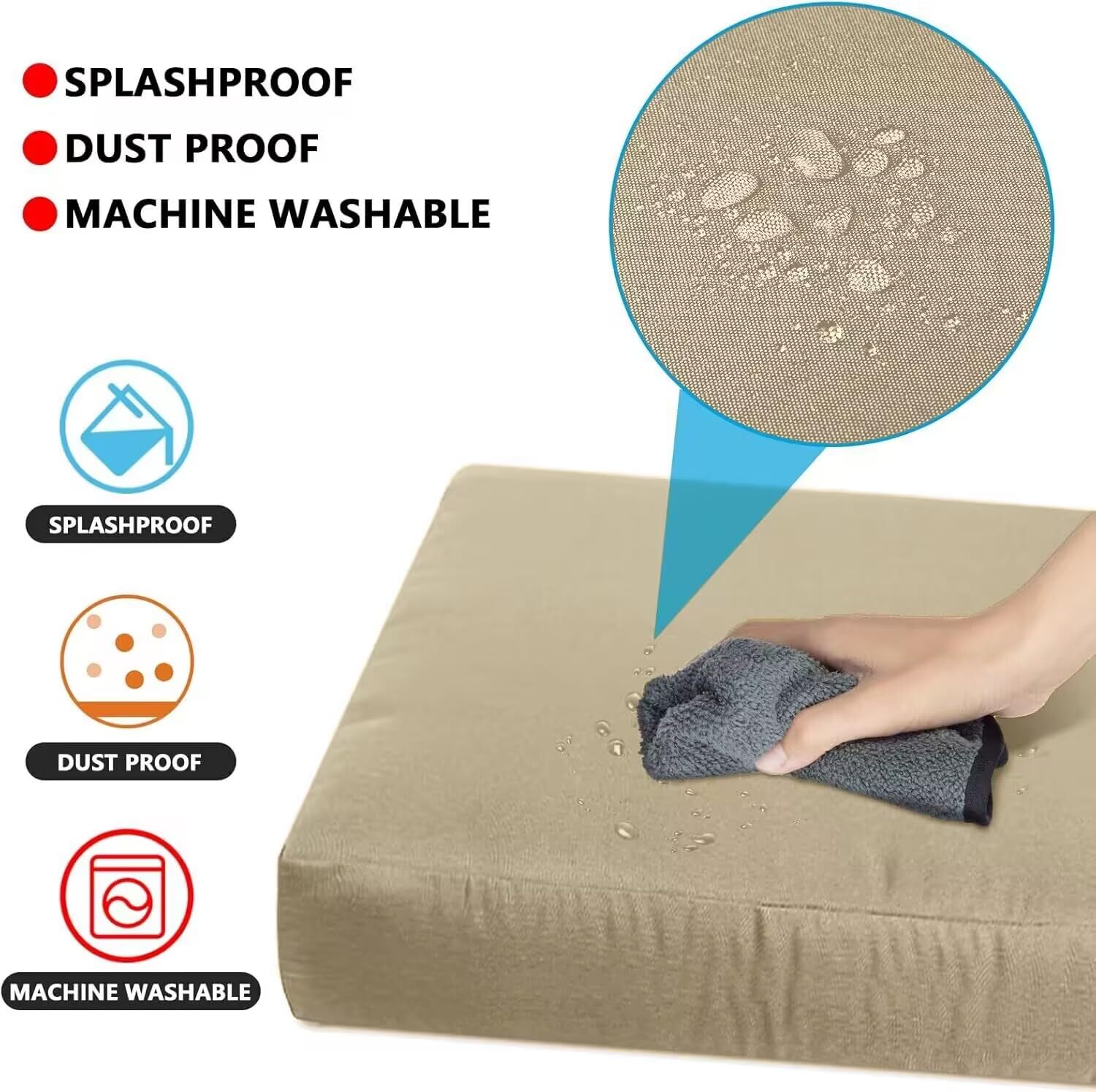 **SUSIE'S GARDEN 9-Piece Waterproof Patio Cushion Covers with Zipper - Replacement Slipcovers for 5-Piece Outdoor Furniture Set (Sand Yellow) - Perfect for Backyard, Deck, Poolside & Garden Seating**