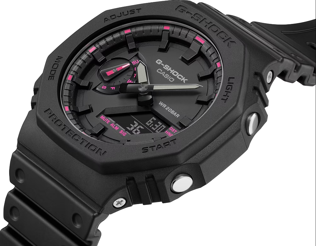 G Shock GA 2100P-1A Analog Digital Black Men's Watch - Durable Sports & Outdoor Adventure Timepiece