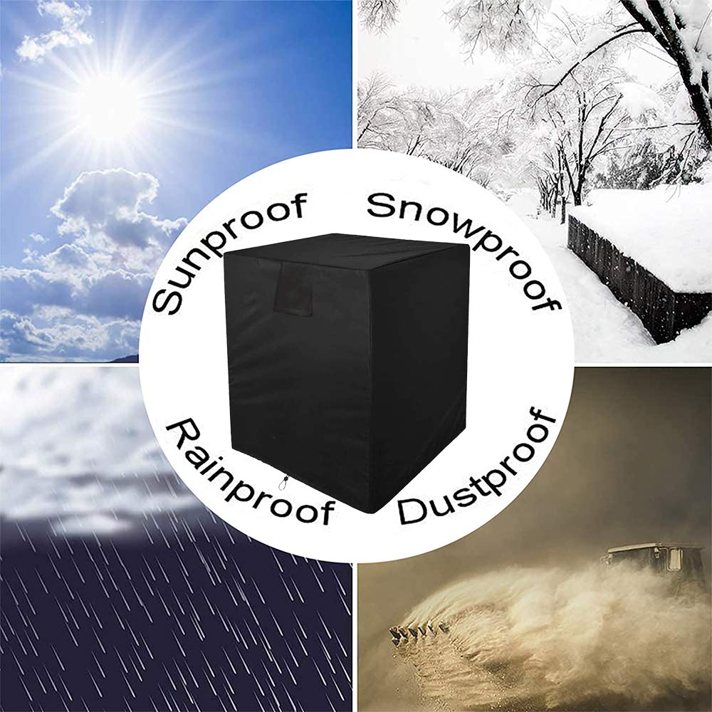 Outdoor Black Air Conditioner Cover - Waterproof, Dustproof & Snowproof AC Unit Cover for Square Central Air Conditioners - Protect Your A/C from Weather & Debris (Perfect for Homes, Apartments & Commercial Buildings)
