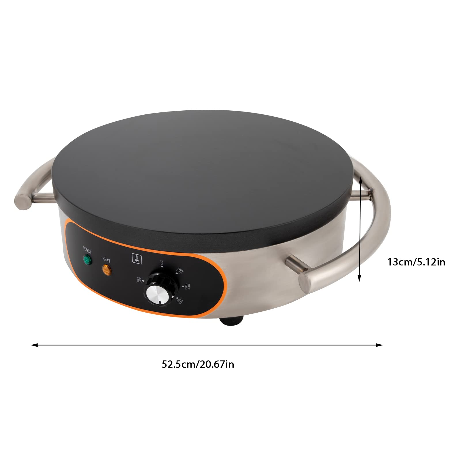 Electric Crepe Maker Pan - Nonstick Stainless Steel Griddle with Adjustable Temperature, Food Grade Coating for Pancakes, Crepes & Omelets - Perfect for Home Kitchen, Breakfast & Brunch Cooking