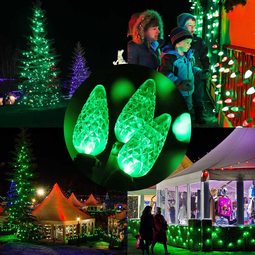 Brizled C5 Green Christmas Lights - 100 LED 33ft Outdoor String Lights, Connectable 120V UL Certified for Christmas Tree, Halloween & Party Decorations | Perfect for Roof, Room, Yard & Holiday Events