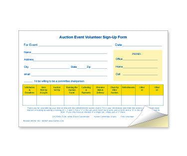 Volunteer Sign Up Form for Auction Events - 25 Pack - Perfect for Fundraisers, Charity Events & Community Gatherings