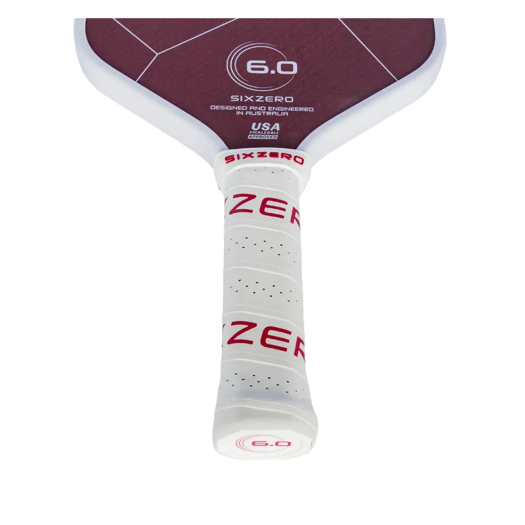 Six Zero Ruby 14MM Premium Carbon Fiber Pickleball Paddle - Lightweight & Durable for Competitive Play, Outdoor & Indoor Court Games, Perfect for Beginners & Advanced Players