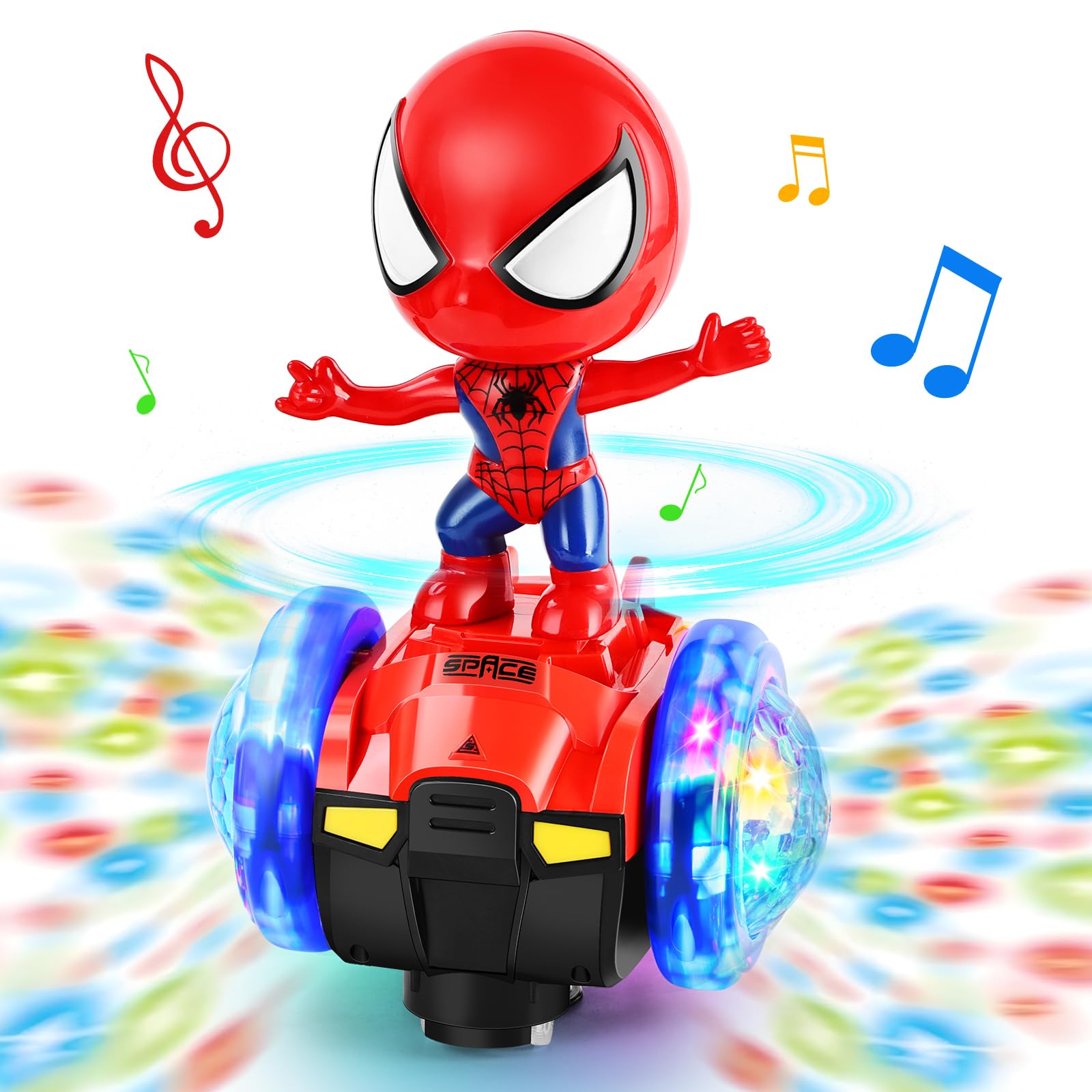 **Interactive Dancing Robot Toy Car with Flashing Lights & Music - Sensory Learning Toy for 1-4 Year Old Boys & Girls - Perfect Birthday Gift for Toddlers (Ages 1-3) - Fun Educational Toy for Playtime & Early Development**