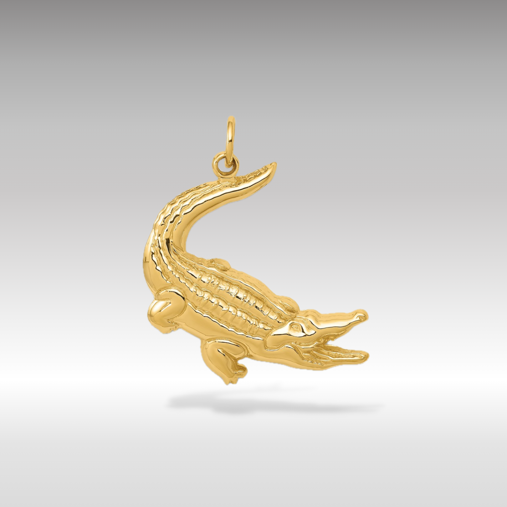 Exquisite 14K Gold Alligator Charm Pendant - Model D3462 - Perfect for Necklaces, Bracelets & Jewelry Making - Ideal Gift for Animal Lovers & Fashion Accessories