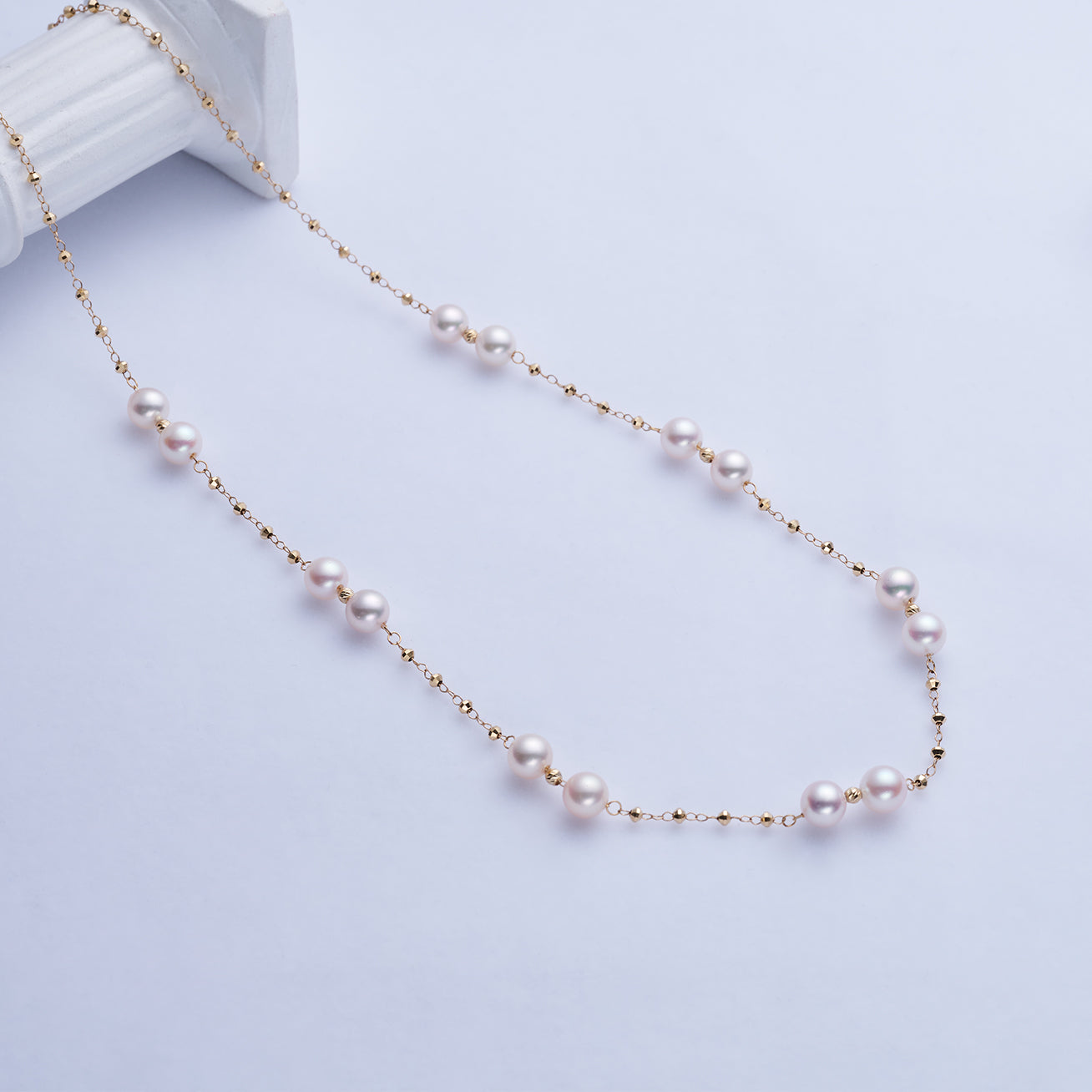 18K Solid Gold Akoya Pearl Necklace for Women - Classic Elegant Jewelry Gift for Wedding, Anniversary & Special Occasions