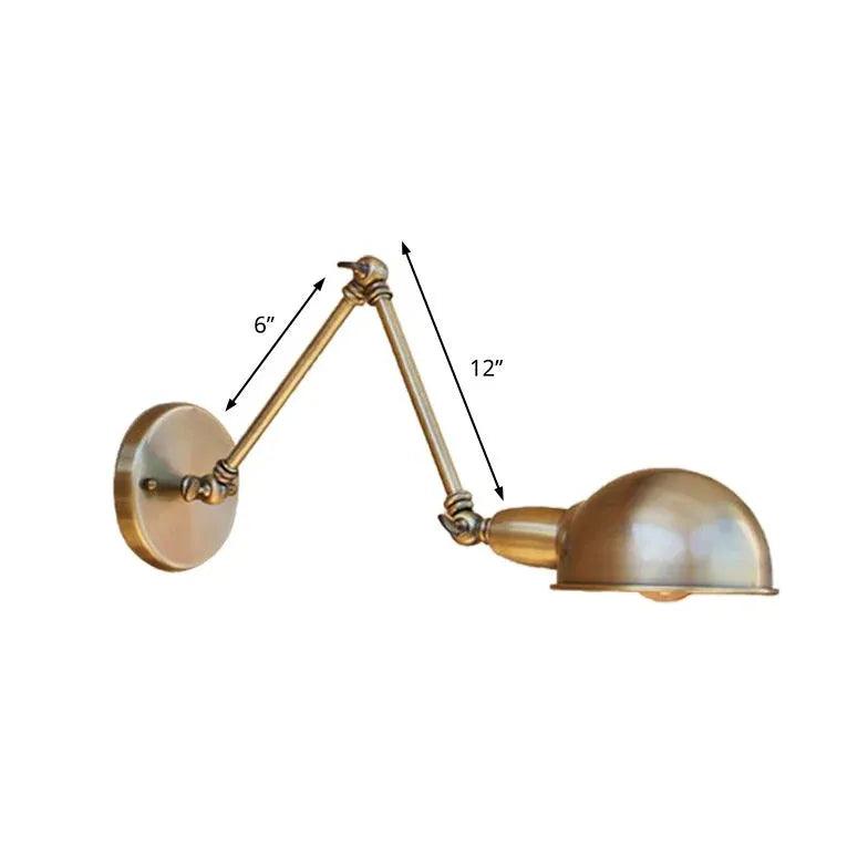 Adjustable Semi-Spherical Industrial Wall Lights - Durable Metal LED Wall Sconce for Warehouse, Workshop & Garage Lighting