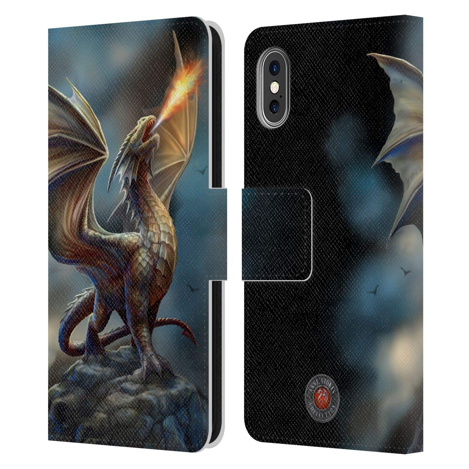 Anne Stokes Noble Dragons Leather Book Wallet Case for iPhone X/Xs | Officially Licensed by Head Case Designs | Perfect for Daily Use & Gift Giving