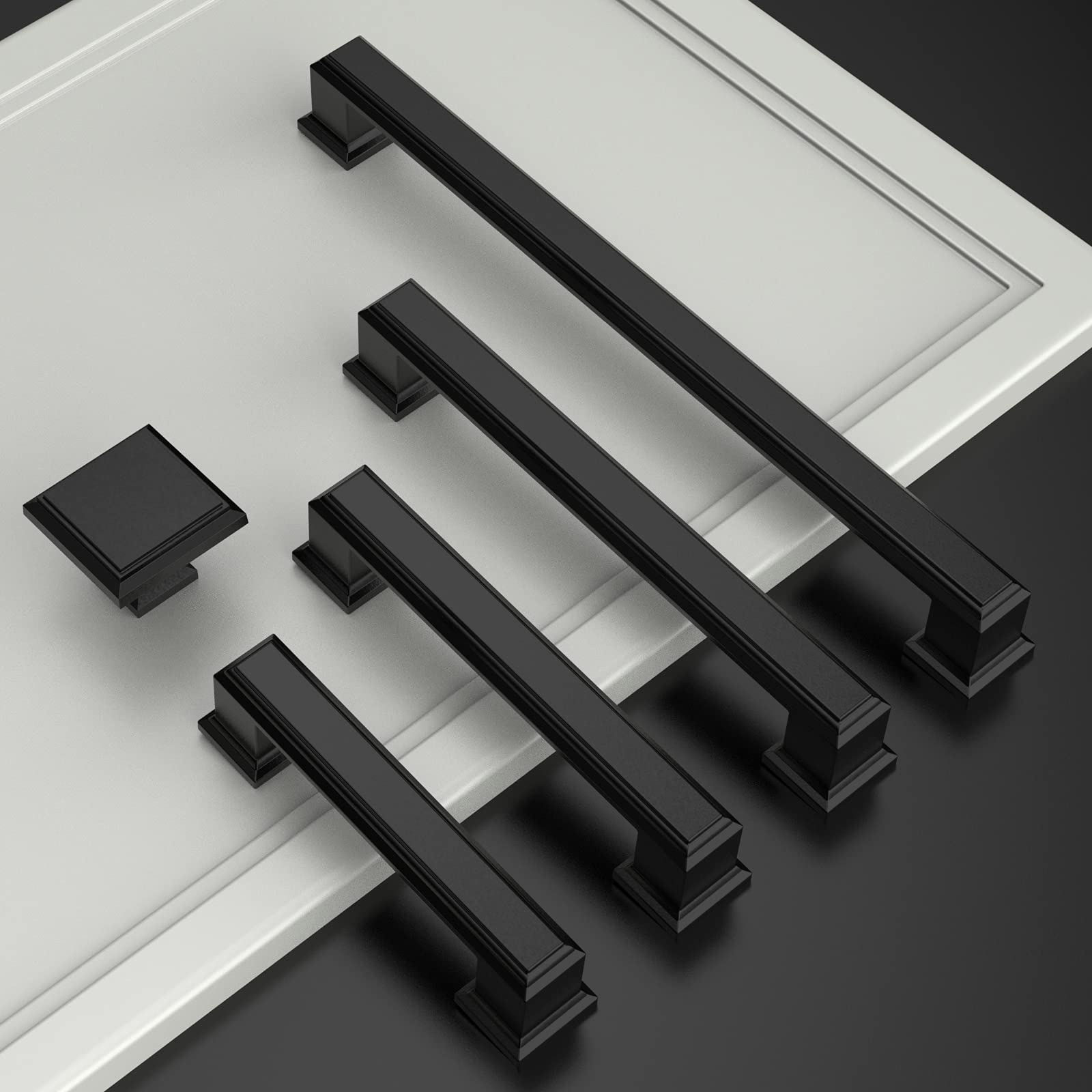 Amerdeco 30 Pack Matte Black Cabinet Pulls 5 Inch (128mm) Hole Center - Modern Kitchen & Bathroom Cabinet Handles, Dresser Drawer Pulls for Home Furniture Upgrade | Easy Installation, Durable Hardware ZH0001