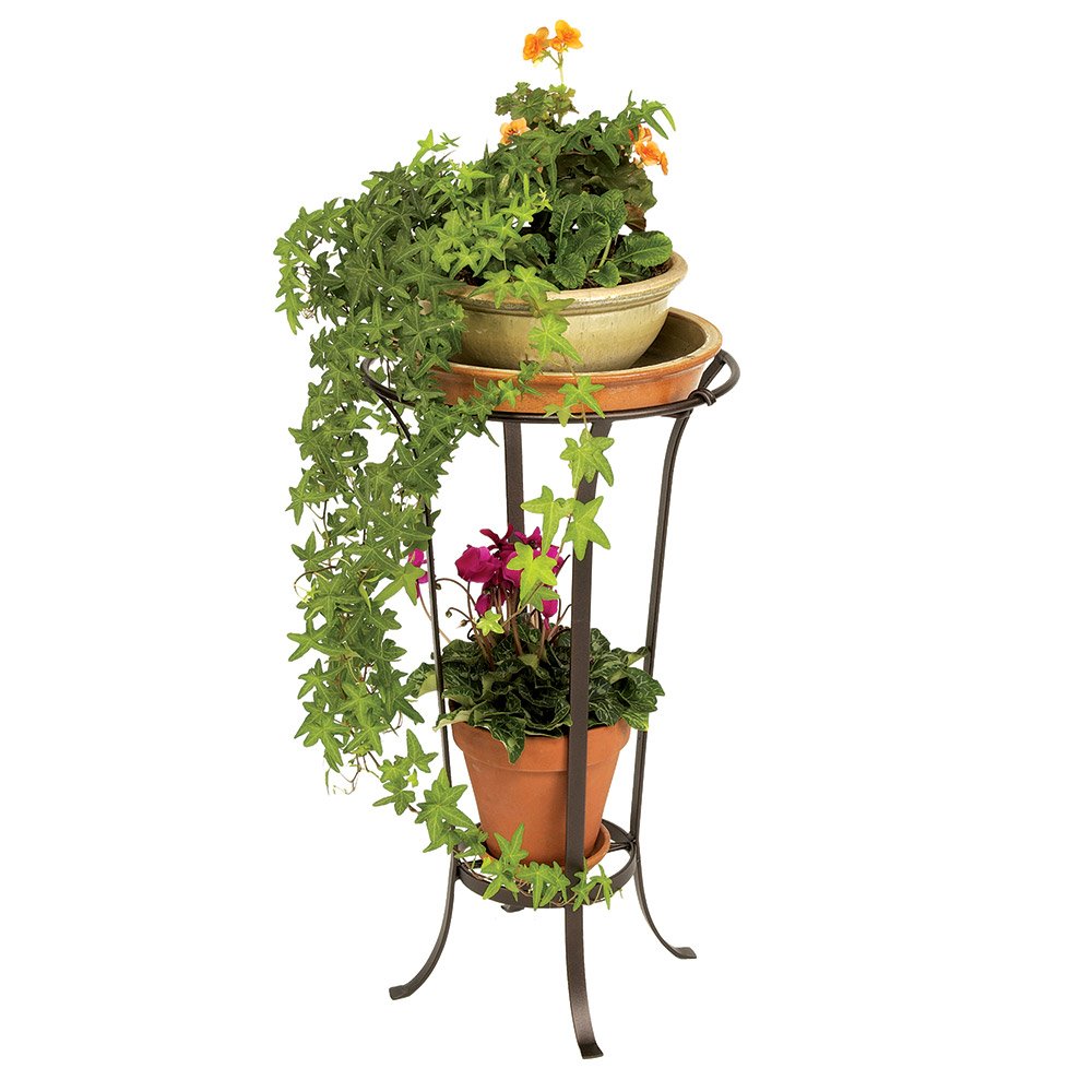 Achla Designs FB-20 Wrought Iron Tulip Plant Bowl Stand - Roman Bronze Finish | Indoor Outdoor Garden Decor for Patio, Balcony & Home Decor