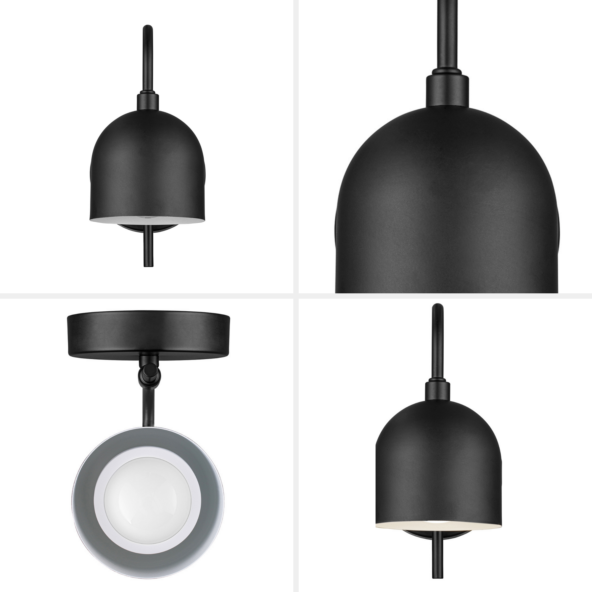 2 Pack Battery Operated LED Wall Sconce Lights - Matte Black Metal Shade, Dimmable Cordless Wall Lamp for Bedroom, Hallway, Staircase & Indoor Decor