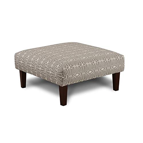 Furniture of America Gauthier Contemporary Gray Fabric Square Ottoman - Perfect for Living Room, Bedroom & Home Decor