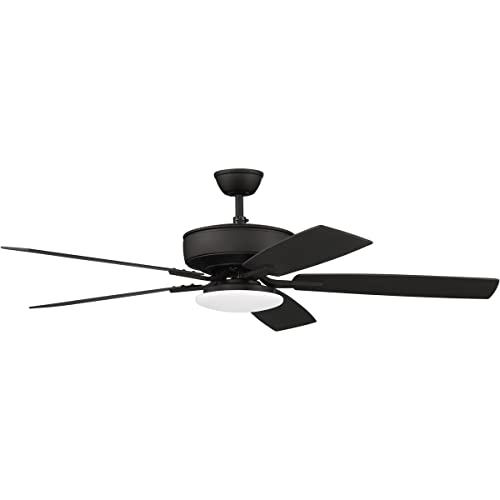 Craftmade P112ESP5-52ESPWLN 52 Inch Ceiling Fan with LED Light and Wall Control - 5 Reversible Espresso/Walnut Blades - Perfect for Living Room, Bedroom, and Outdoor Covered Patios