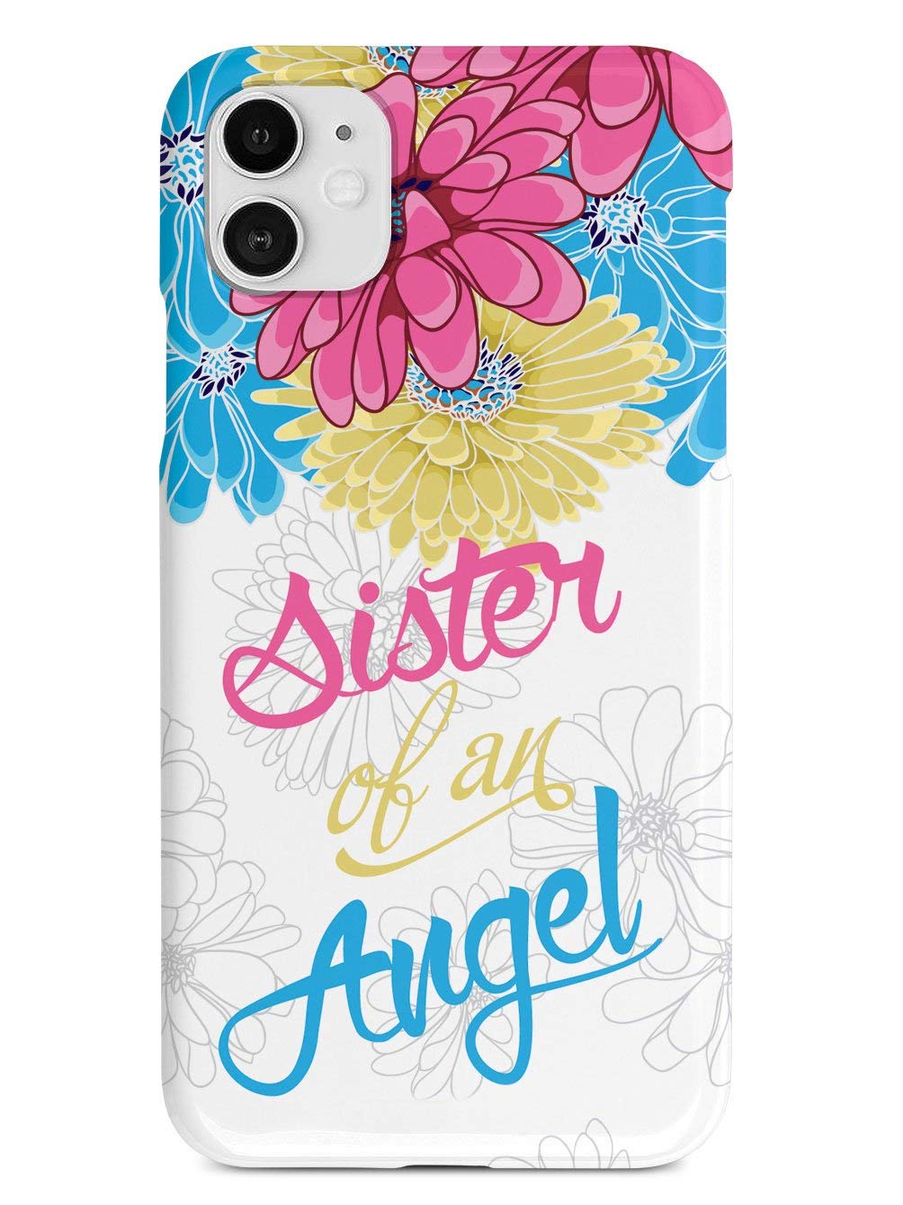 Inspired Cases - iPhone 12 Case Compatible - 3D Textured Protective Phone Cover for Apple iPhone 12 - Sister of an Angel Floral Design - Perfect for Everyday Use, Work & Travel Protection