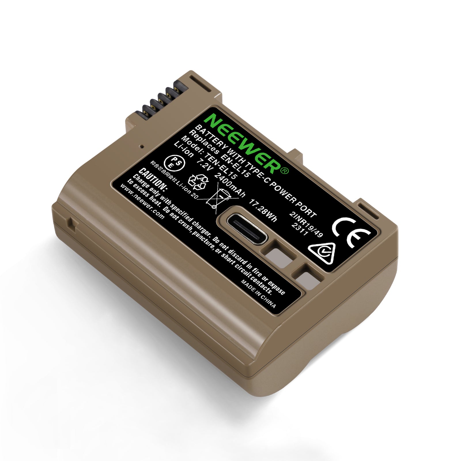 NEEWER 2400mAh EN-EL15c Replacement Battery for Nikon Zf Z8 Z7 II Z6 II Z5 Digital Cameras - Perfect for Travel, Photography & Professional Shooting