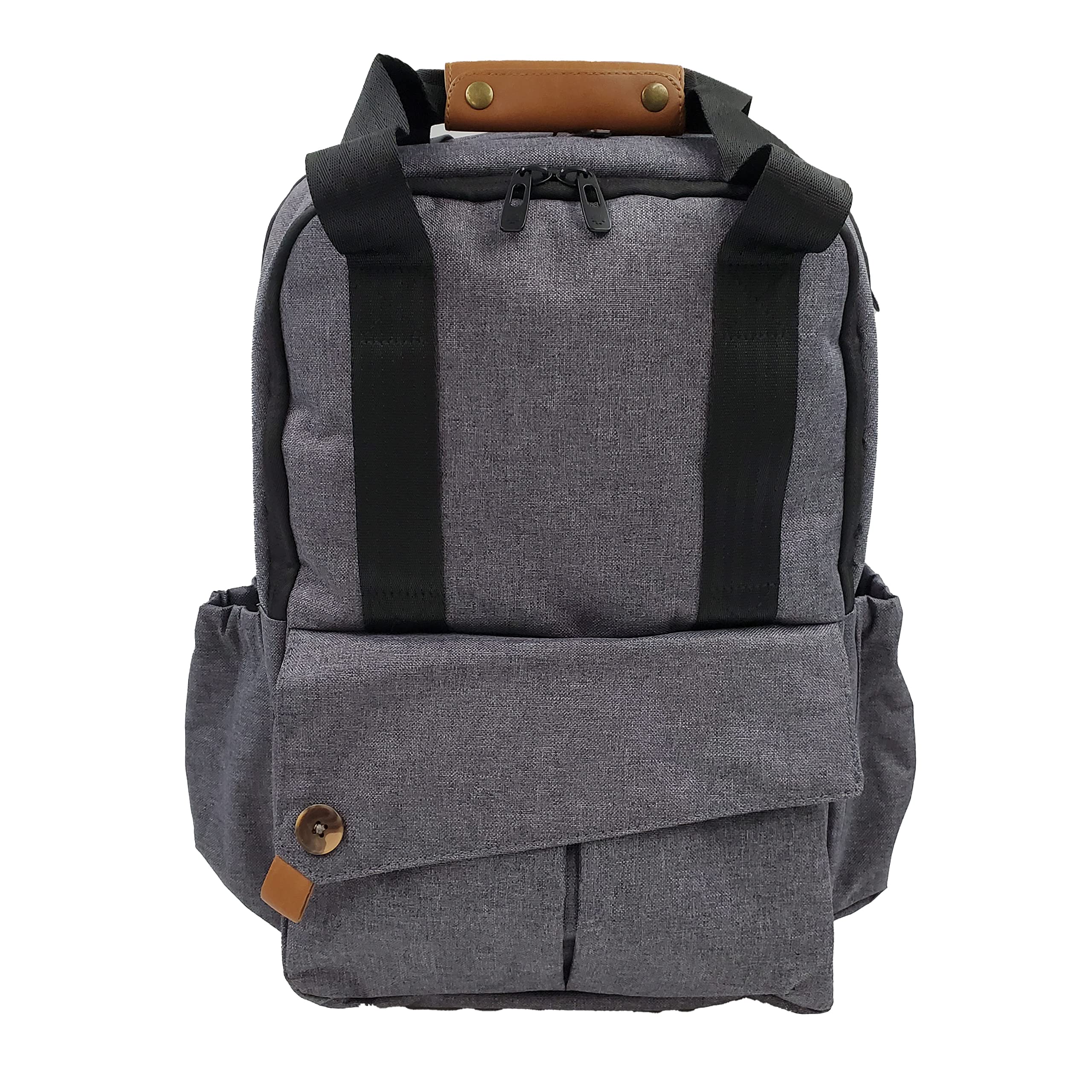 Dark Grey Multi-Function Backpack Diaper Bag with Removable Changing Pad - Waterproof Travel & Baby Essentials Organizer for Moms on the Go