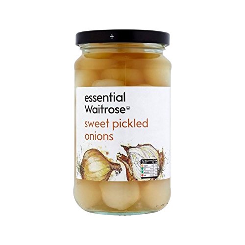 Sweet Pickled Onions 440g (Pack of 2) - Tangy & Crisp Condiment for Burgers, Salads & Sandwiches | Essential Waitrose Brand