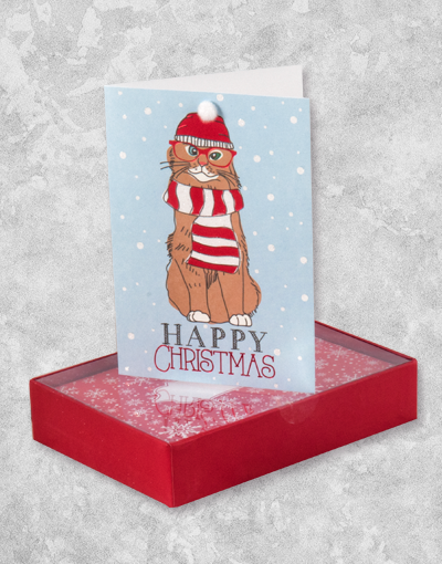 10 Count Boxed Christmas Cards - Hipster Holiday Greeting Cards for Friends & Family | Perfect for Christmas Wishes, Office Gifts & Holiday Decorations