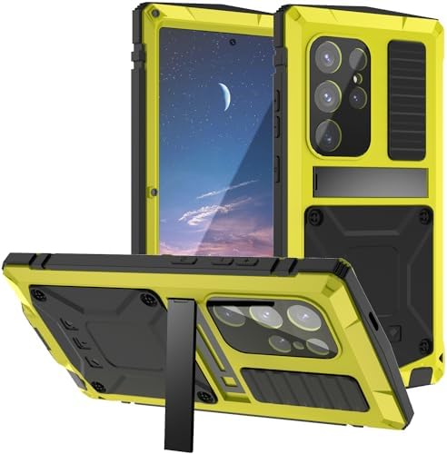Samsung Galaxy S24 Plus Case with Kickstand - Shockproof Metal Cover, Tempered Glass Screen Protector & Camera Protection - Perfect for Work, Travel & Outdoor Activities