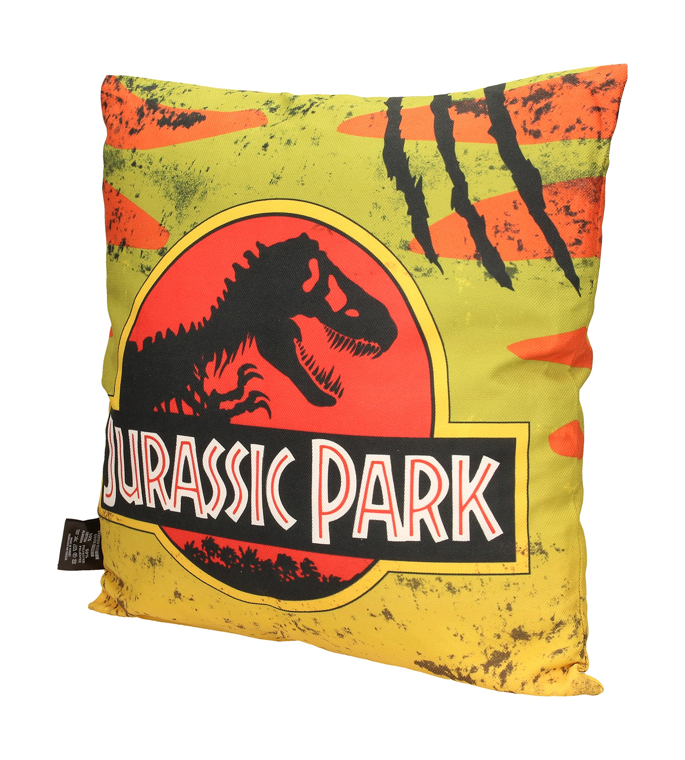 SD TOYS Jurassic Park Logo Throw Pillow - Soft & Comfortable Cushion for Home Decor, Movie Themed Gift for Fans, Living Room, Bedroom, or Office Use