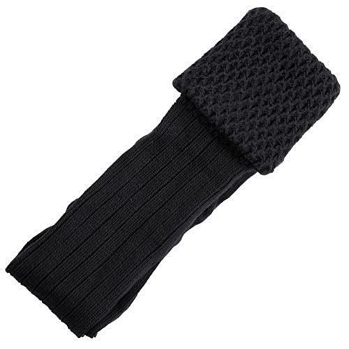 Premium Black Honeycomb Pattern Kilt Socks for Piper & Pipeband - Comfortable & Durable Scottish Highland Dance Socks for Weddings, Performances & Formal Events