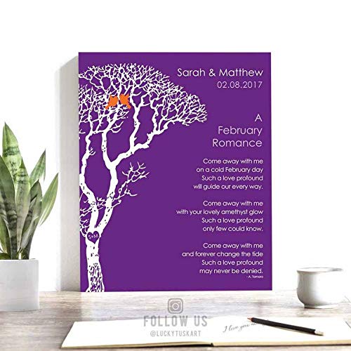 8x10 Personalized Metal Art Print - Romantic Love Poem for February, Custom Engagement Gift with Deluxe Velvet Tabletop Stand & Gift Wrapping (LTC-M1702) - Perfect for Valentine's Day, Anniversaries & Wedding Decor