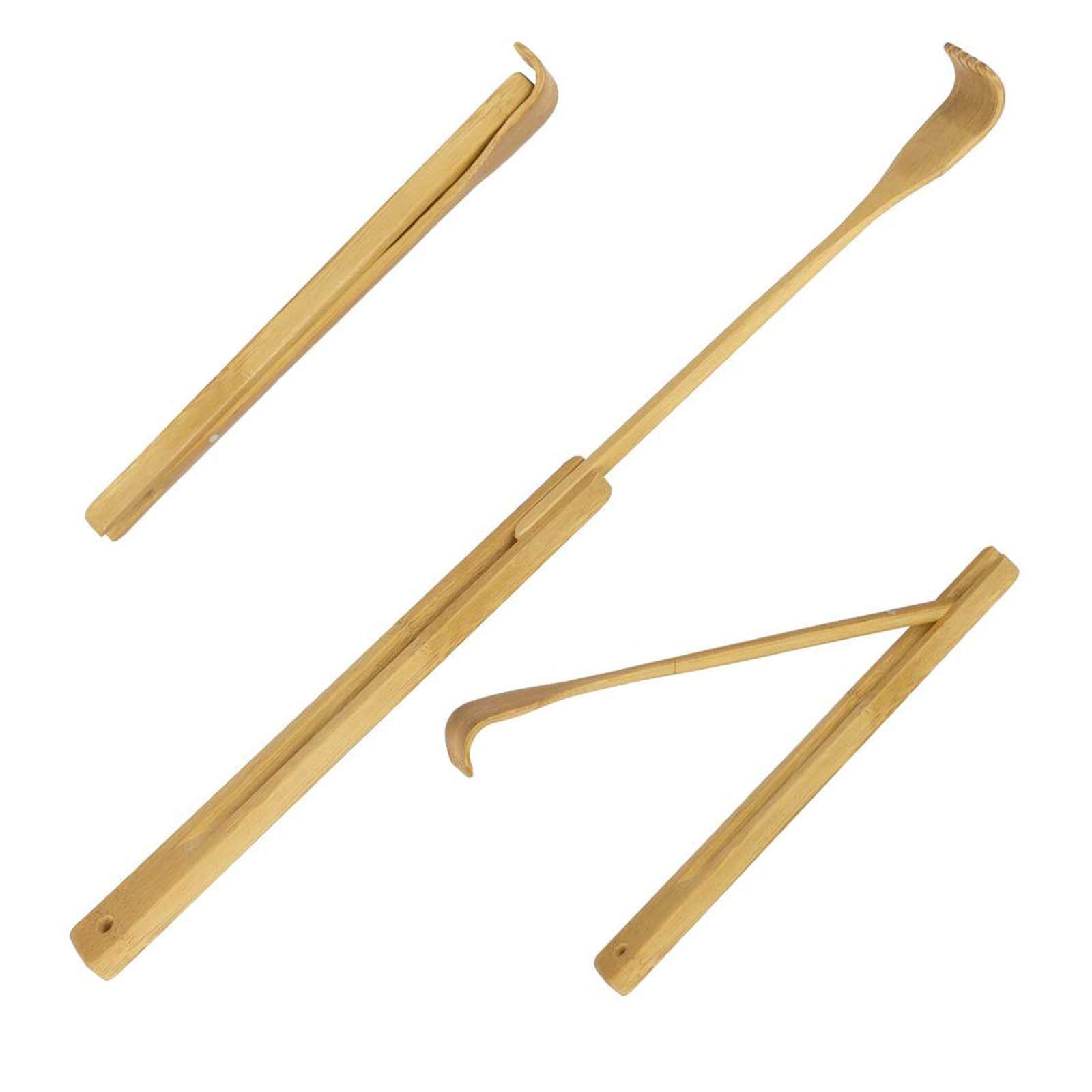 WOVTE Folding Bamboo Back Scratcher & Massager - Portable Itch Relief Tool for Men & Women | Perfect Christmas Gift Stocking Stuffer | Home, Office & Travel Use