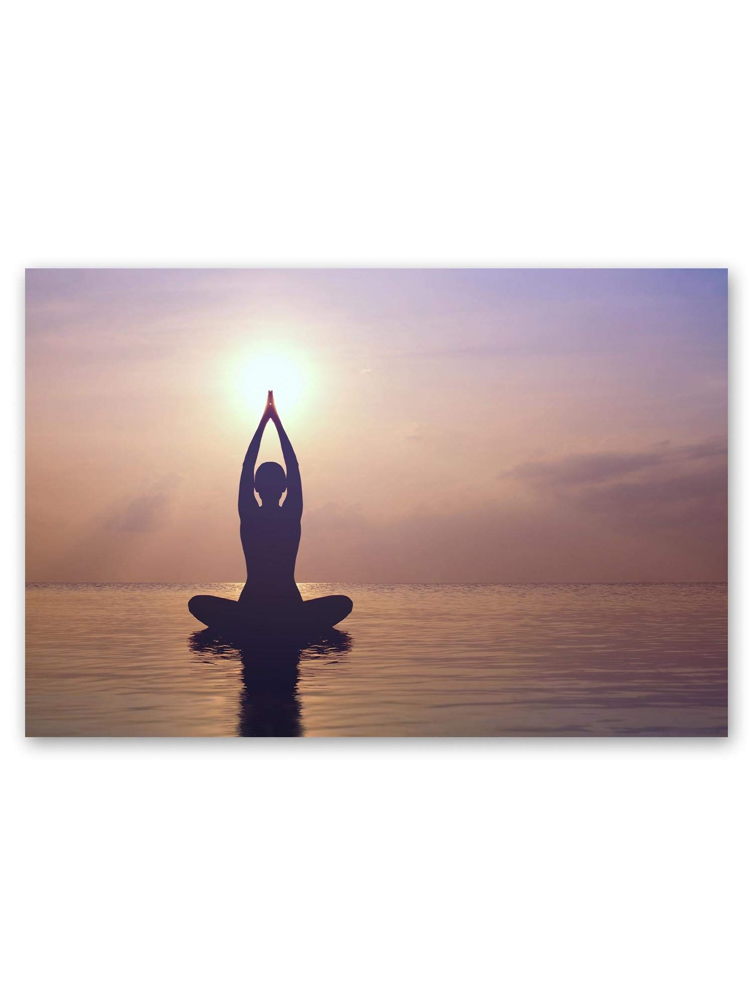 Smartprints Yoga Woman on Beach Poster - Stunning Wall Art for Yoga Studios, Home Decor & Meditation Spaces