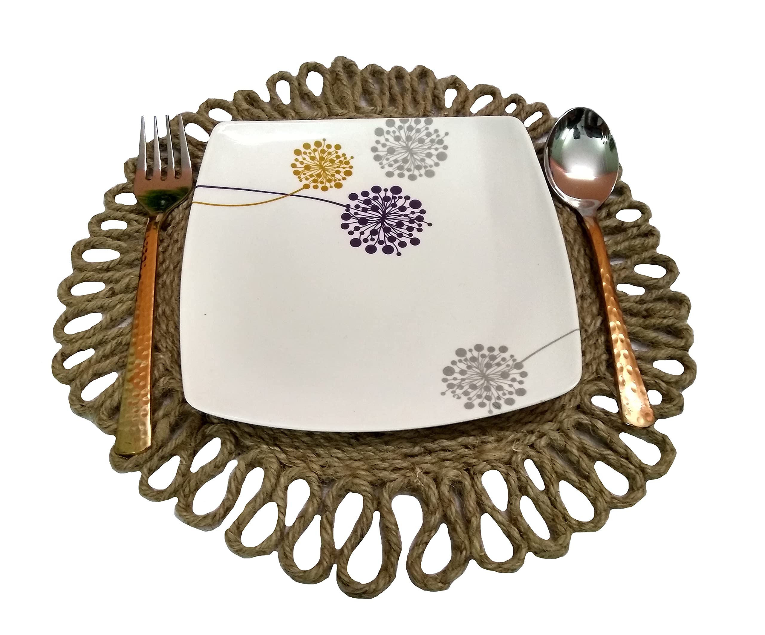 Eco-Friendly Handmade Rattan Placemats - Round Woven Wicker Dining Table Mats (12 Inch, 1-Piece) | Natural & Sustainable Home Decor for Casual Meals, Dinner Parties & Outdoor Picnics