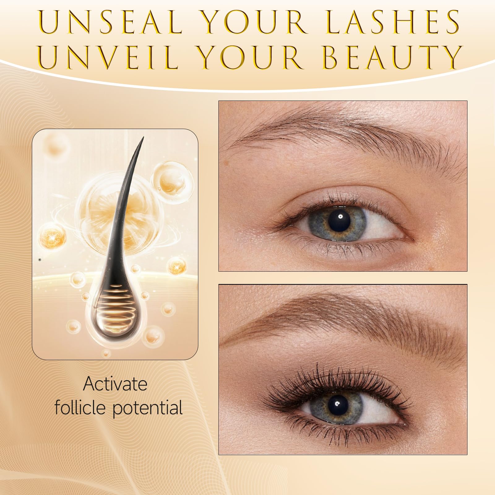 Eyelash Growth Serum with 15 Natural Plant Extracts – Lengthen & Strengthen Lashes for Fuller Look | Vegan, Cruelty-Free Lash Enhancer | Perfect for Daily Use & Special Occasions