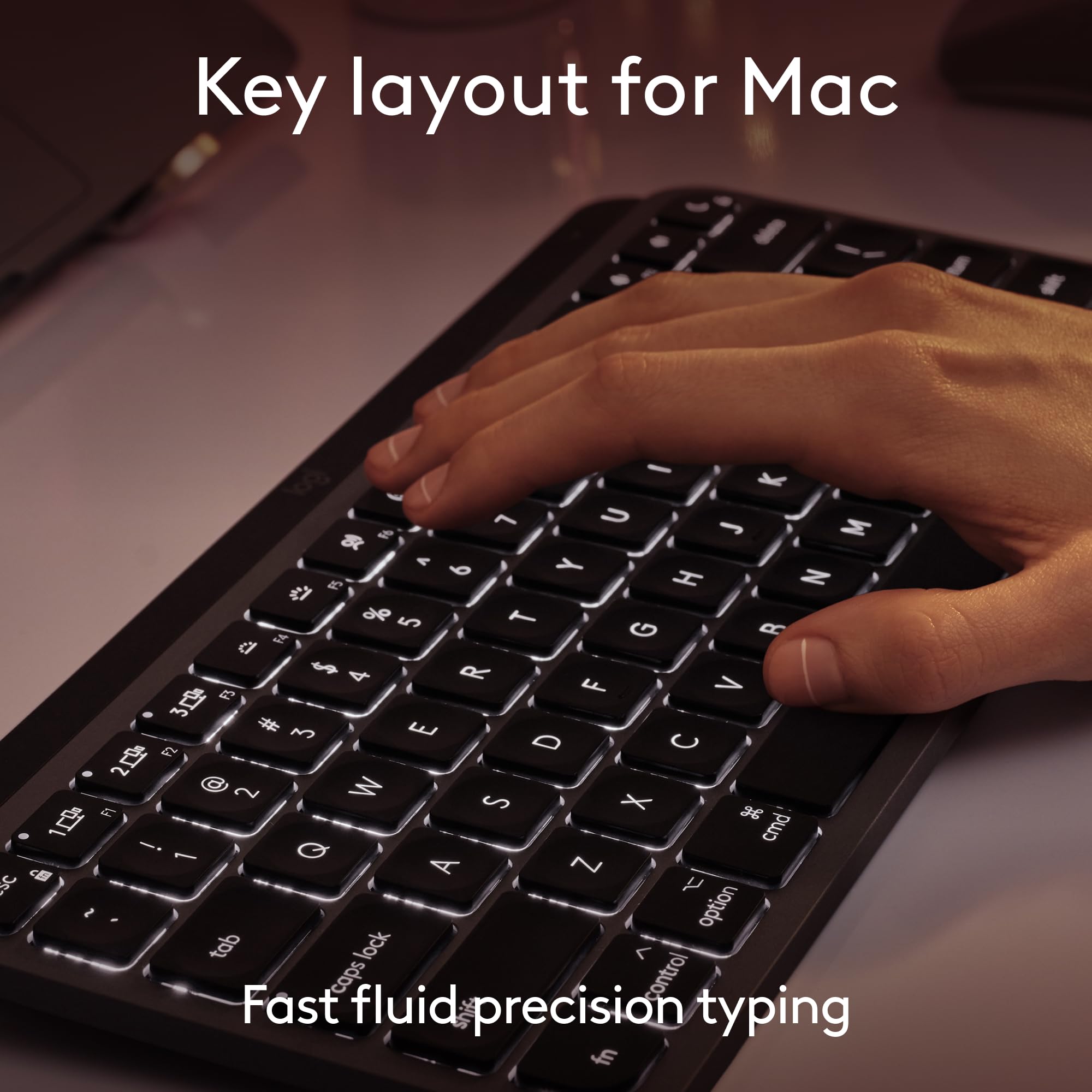 Logitech MX Keys Mini Wireless Keyboard for Mac - Compact Bluetooth Backlit Keyboard with USB-C, Tactile Typing | Compatible with MacBook Pro, Air, iMac, iPad (Space Gray) | Perfect for Home Office, Remote Work & Productivity