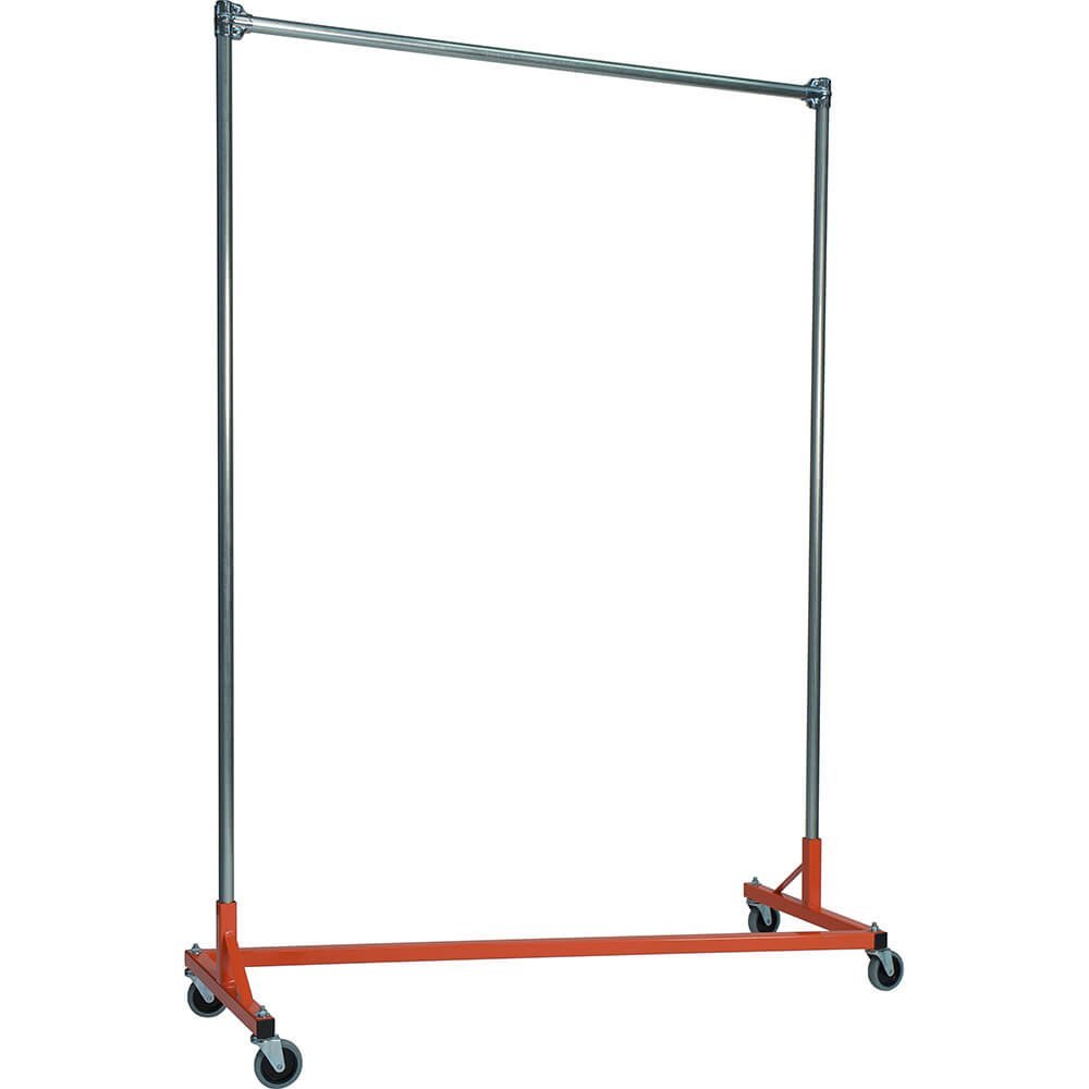 Heavy Duty Garment Z-Rack - Single Rail Clothing Rack 5' Base x 7' Height - Commercial Garment Display for Retail Stores, Boutiques & Trade Shows