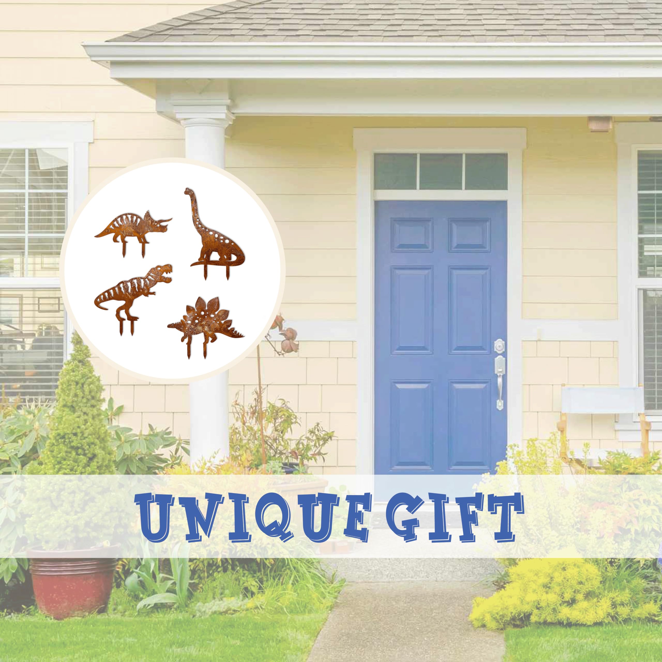Dinosaur Garden Statues & Lawn Decor - Outdoor Dinosaur Yard Art for Garden, Patio & Landscape - Perfect Gift for Dinosaur Lovers & Jurassic Theme Party Decorations