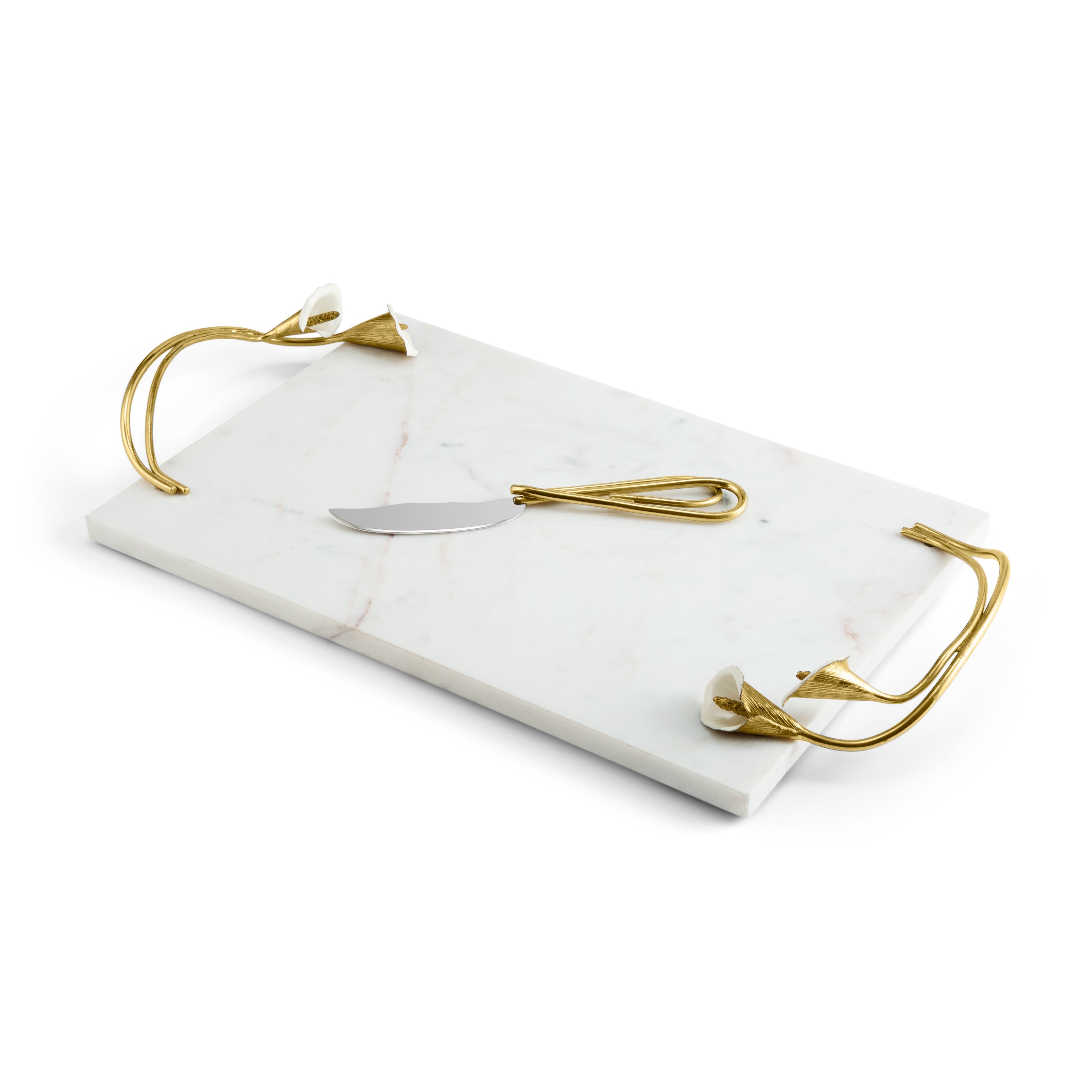 Elegant Calla Lily Cheese Board Set with Knife - Perfect for Wine Parties, Charcuterie & Entertaining Guests