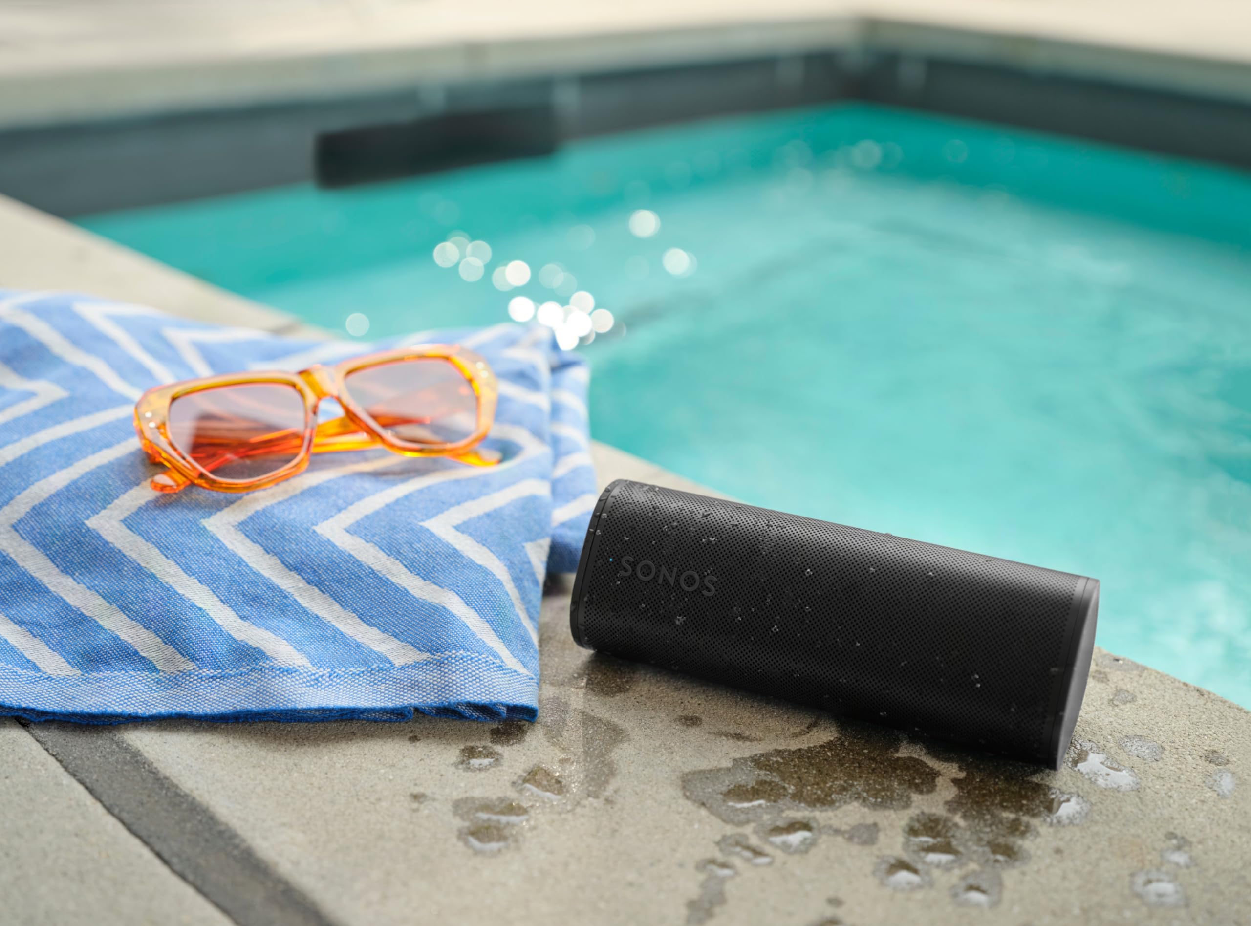 Roam 2 Portable Waterproof Bluetooth Speaker - Wireless Outdoor Speaker for Pool, Beach, Camping & Travel - IPX7 Waterproof, 10H Playtime, HD Sound (Black)
