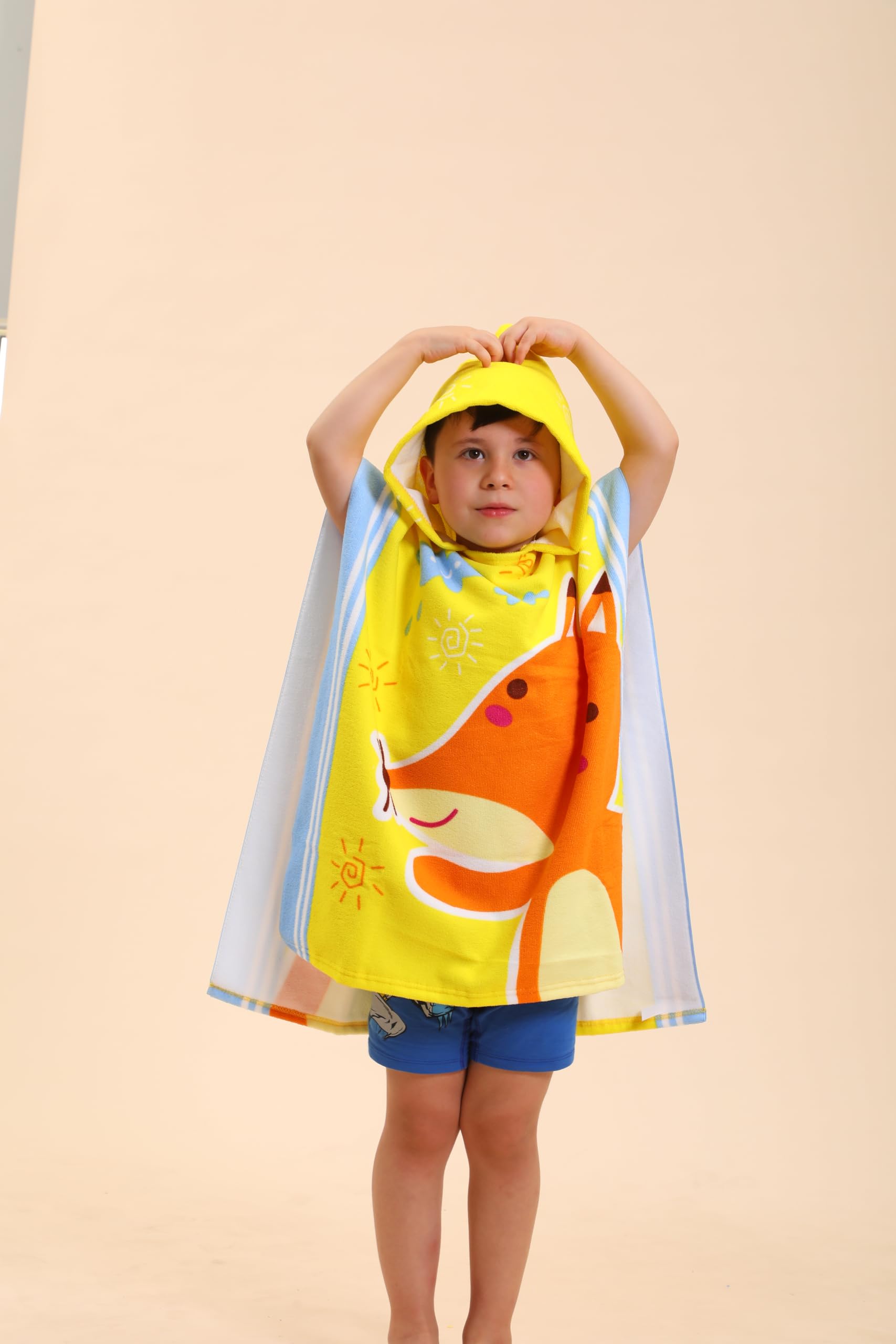 TEHALK Kids Hooded Towels - Soft Absorbent Swim Poncho for Boys & Girls 2-10 Years | Beach, Pool & Bath Wearable Towel Robe for Toddlers & Children - Perfect for Swimming, Surfing & After Shower Wrap