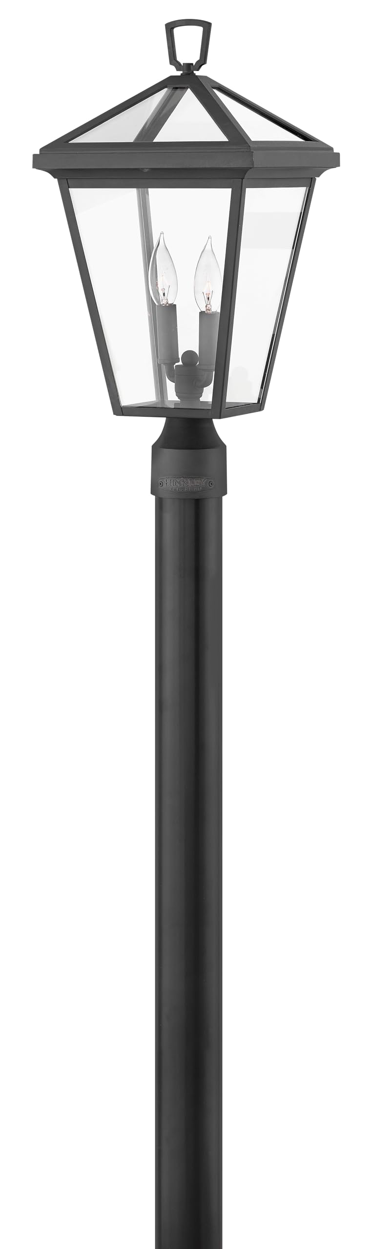 Hinkley Alford Place 2561MB Medium Post Top/Pier Mount Outdoor Lantern - Die Cast Aluminum Frame, Sealed Clear Glass - Museum Black Finish - Perfect for Porch, Patio, Garden & Entryway Lighting