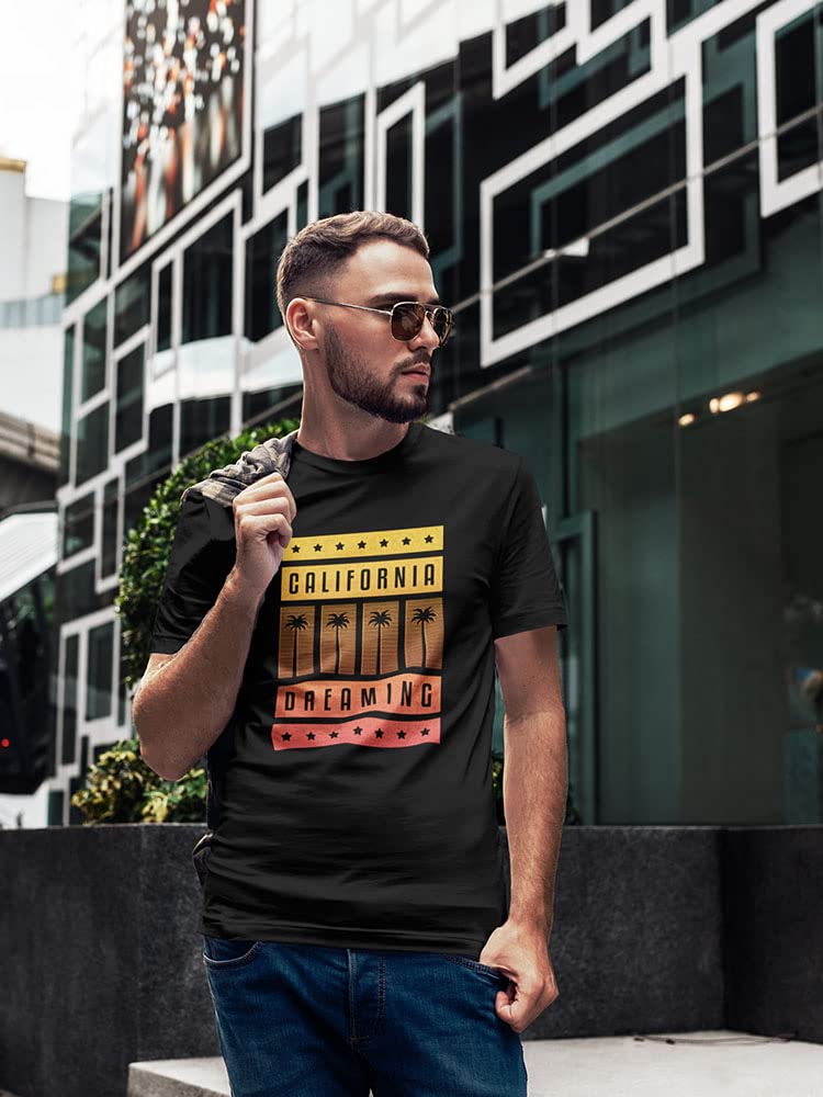 California Dreaming Red T-Shirt for Men - Casual & Comfortable Cotton Tee for Everyday Wear, Street Style, and Summer Outfits