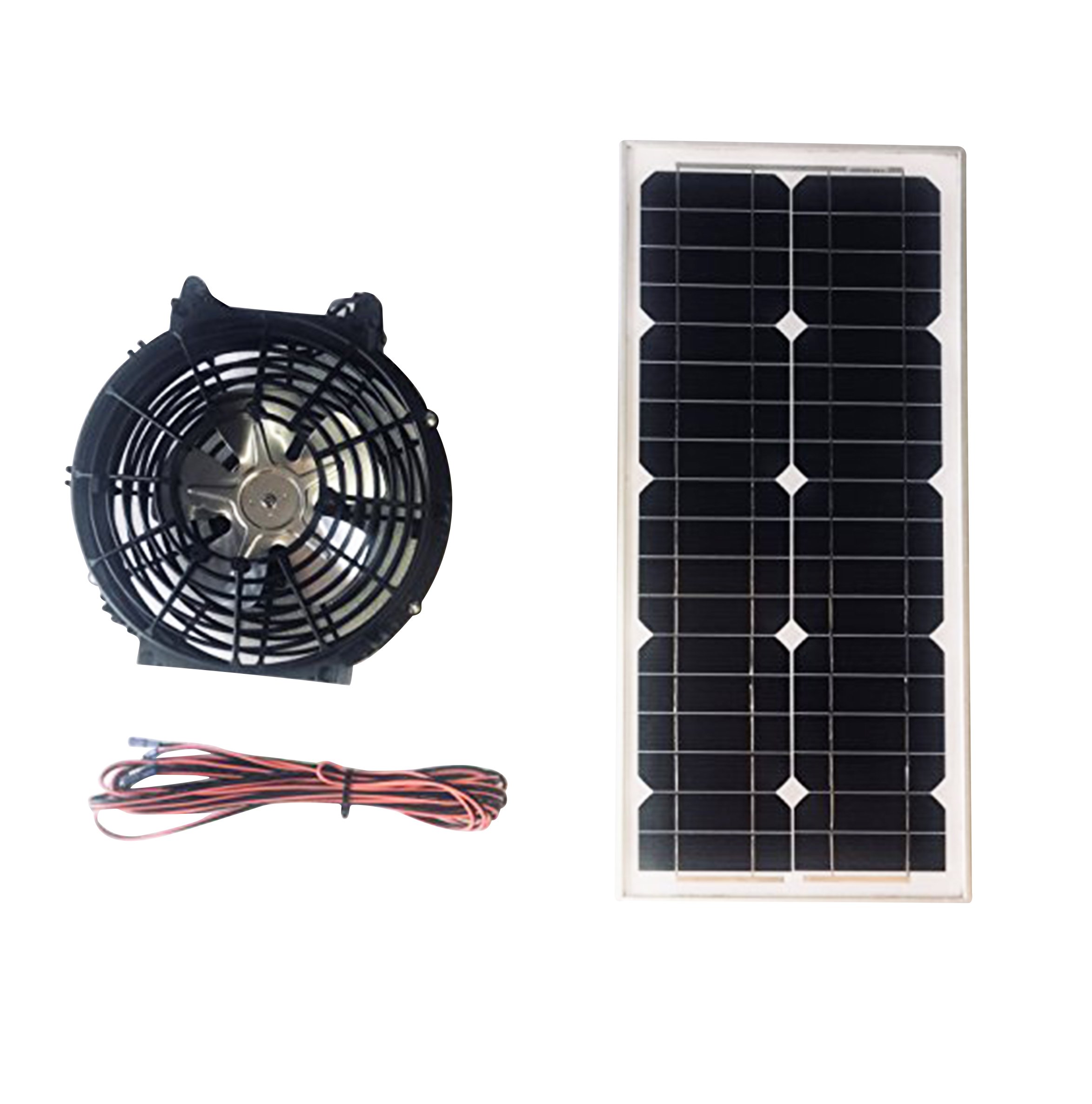 Amtrak 50-Watt Solar Powered 12-Inch Plastic Fan with 7-Inch Metal Blade - Portable Outdoor Fan for Camping, Travel, RV & Patio Use
