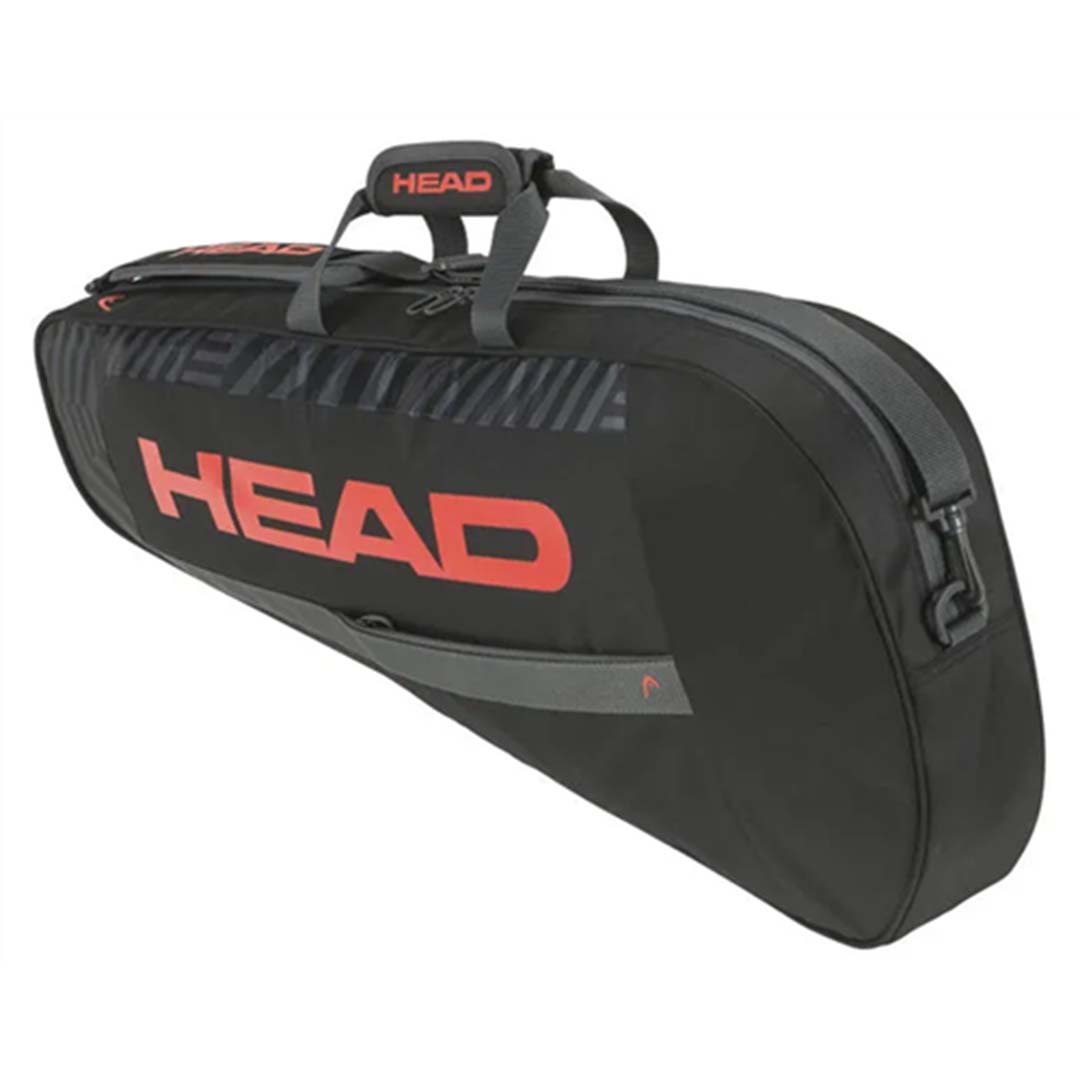 Premium Head Base Racket Bag S - Durable Tennis Racquet Case in Black/Orange for Storage & Travel | Perfect for Tennis, Badminton & Squash Players