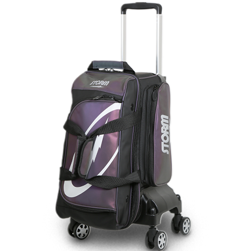 Storm Rolling Thunder Signature 2 Ball Roller - 4 Wheel Bowling Bag (Black/Opal) | Durable Bowling Accessories for League Play & Tournament Travel