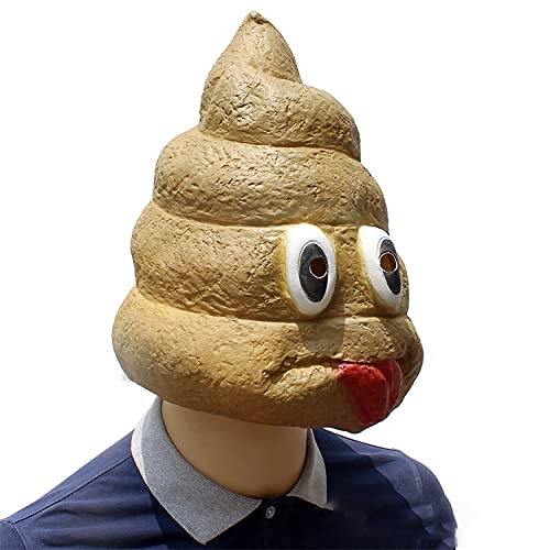 Halloween Masquerade Masks for Adults - Funny Poop Full Face Costume Mask with Personalized Yellow Hood - Perfect for Carnival Parties, Cosplay & Holiday Gifts (Great for Friends & Halloween Events)