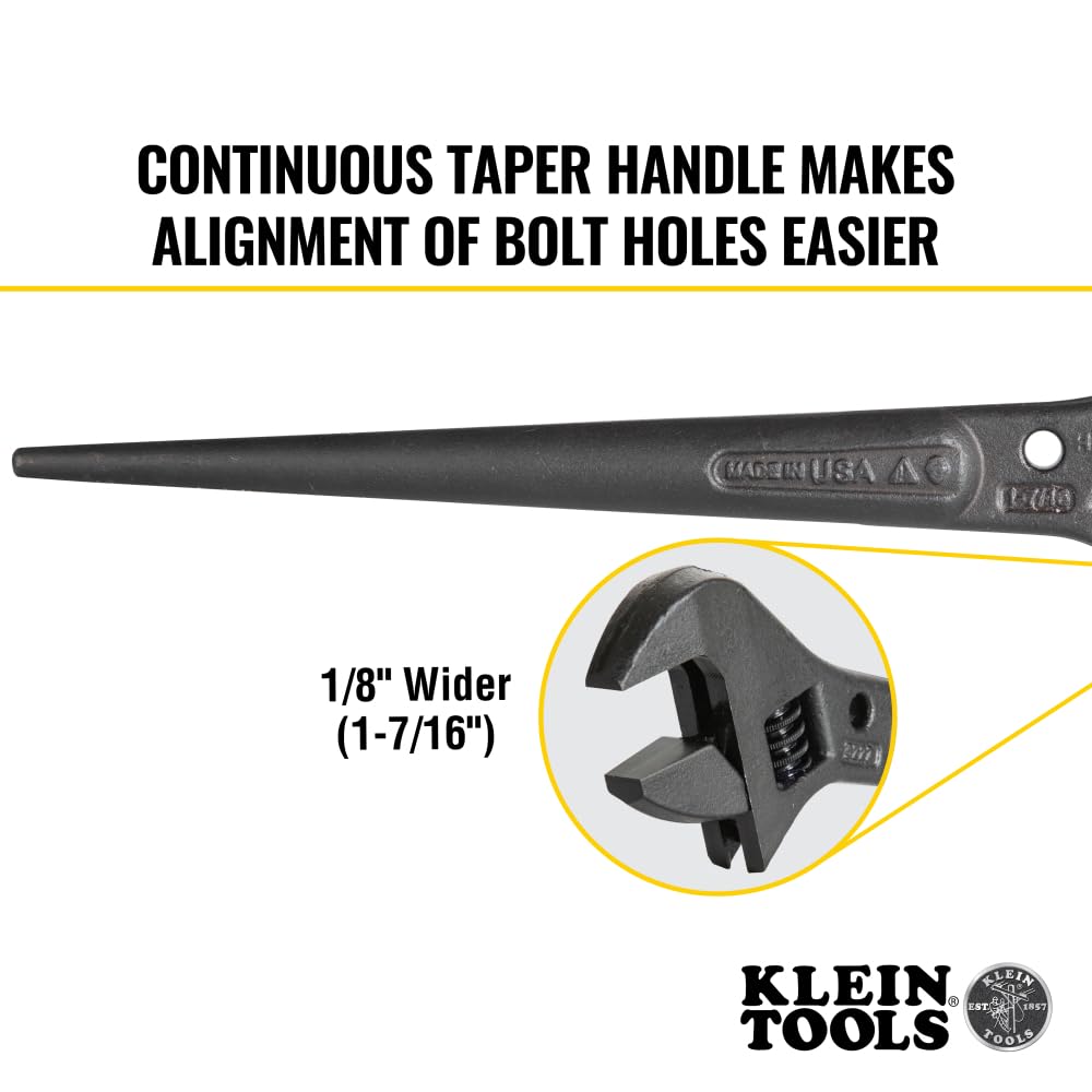 Klein Tools 3227 Adjustable Wrench 10-Inch for Construction & Plumbing