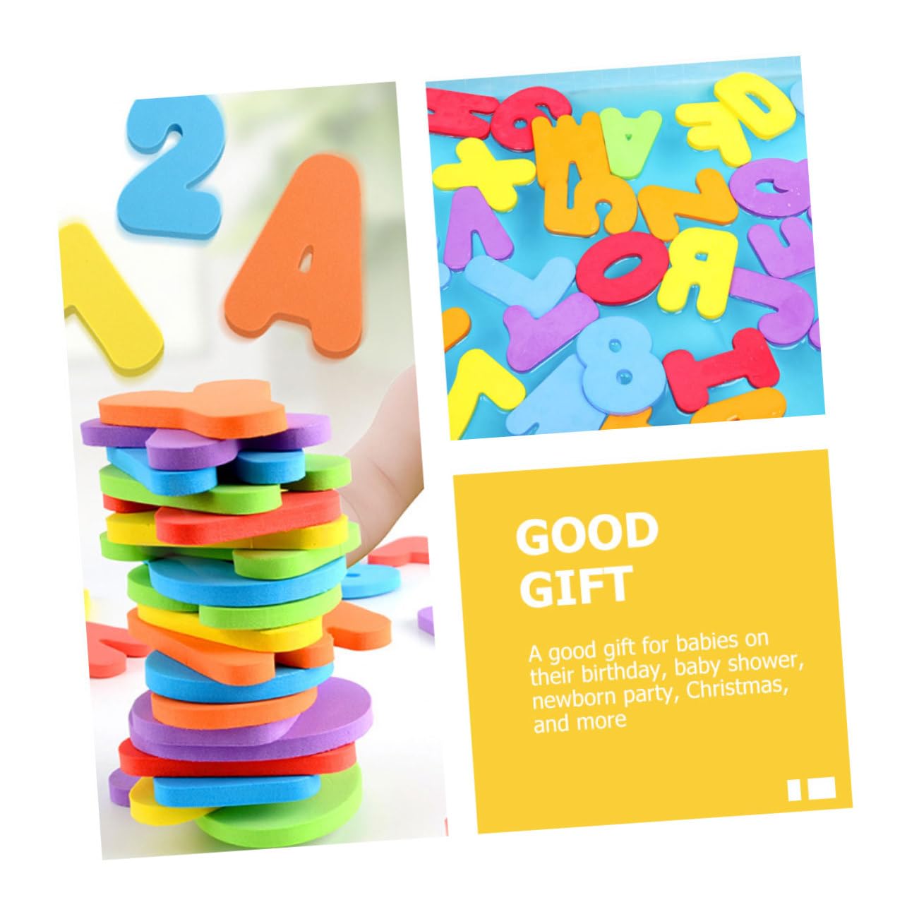 VICASKY 2 Sets Alphabet Patches Toy - Bath Net Bag with Colorful EVA Letter Stickers for Kids, Baby Shower Gifts, Bathtime Learning & Sensory Play